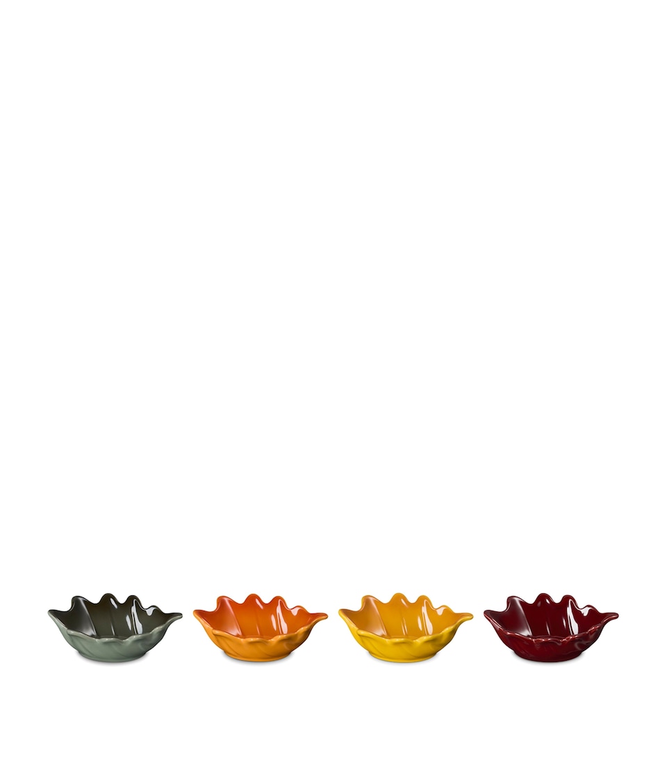 Le Creuset Stoneware Oak Leaf Dishes (Set of 4) Mixed