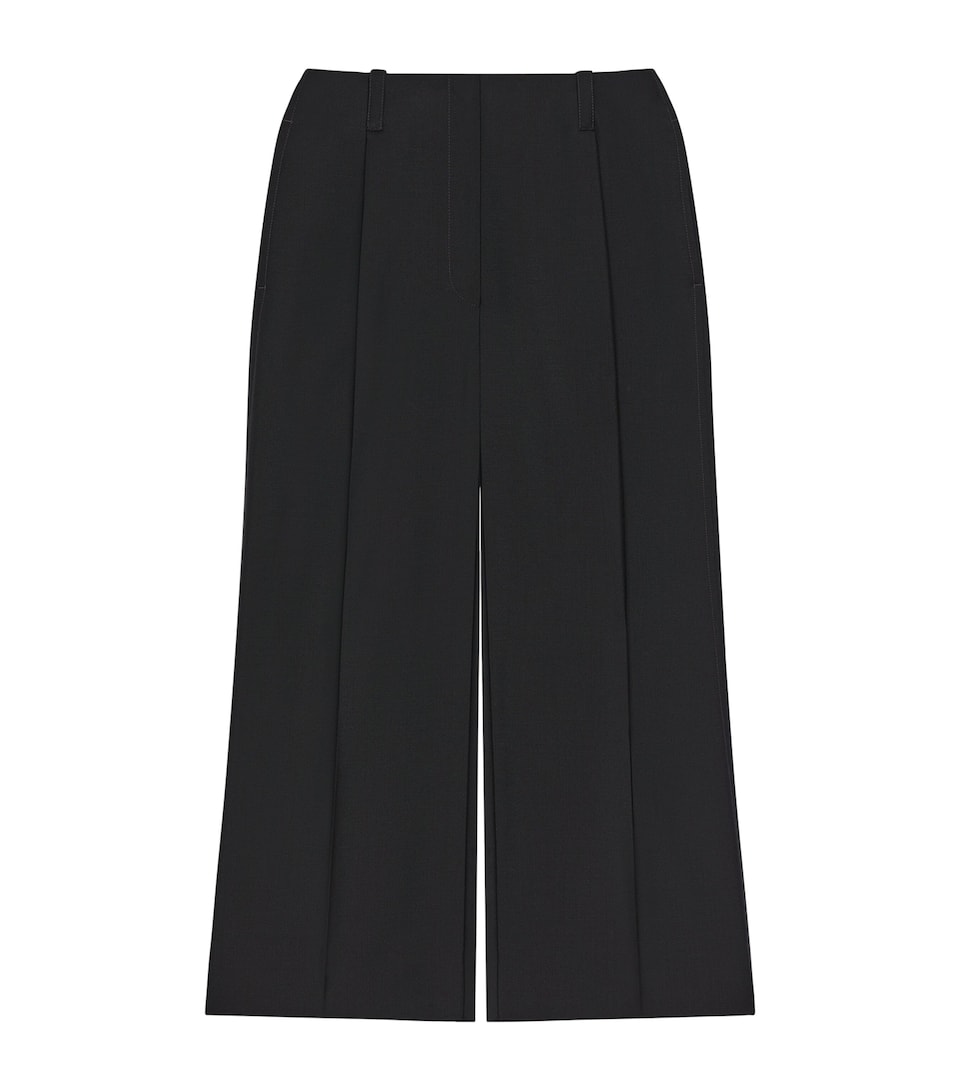 Givenchy Womens Wool-Mohair Trousers Midi Skirt Black