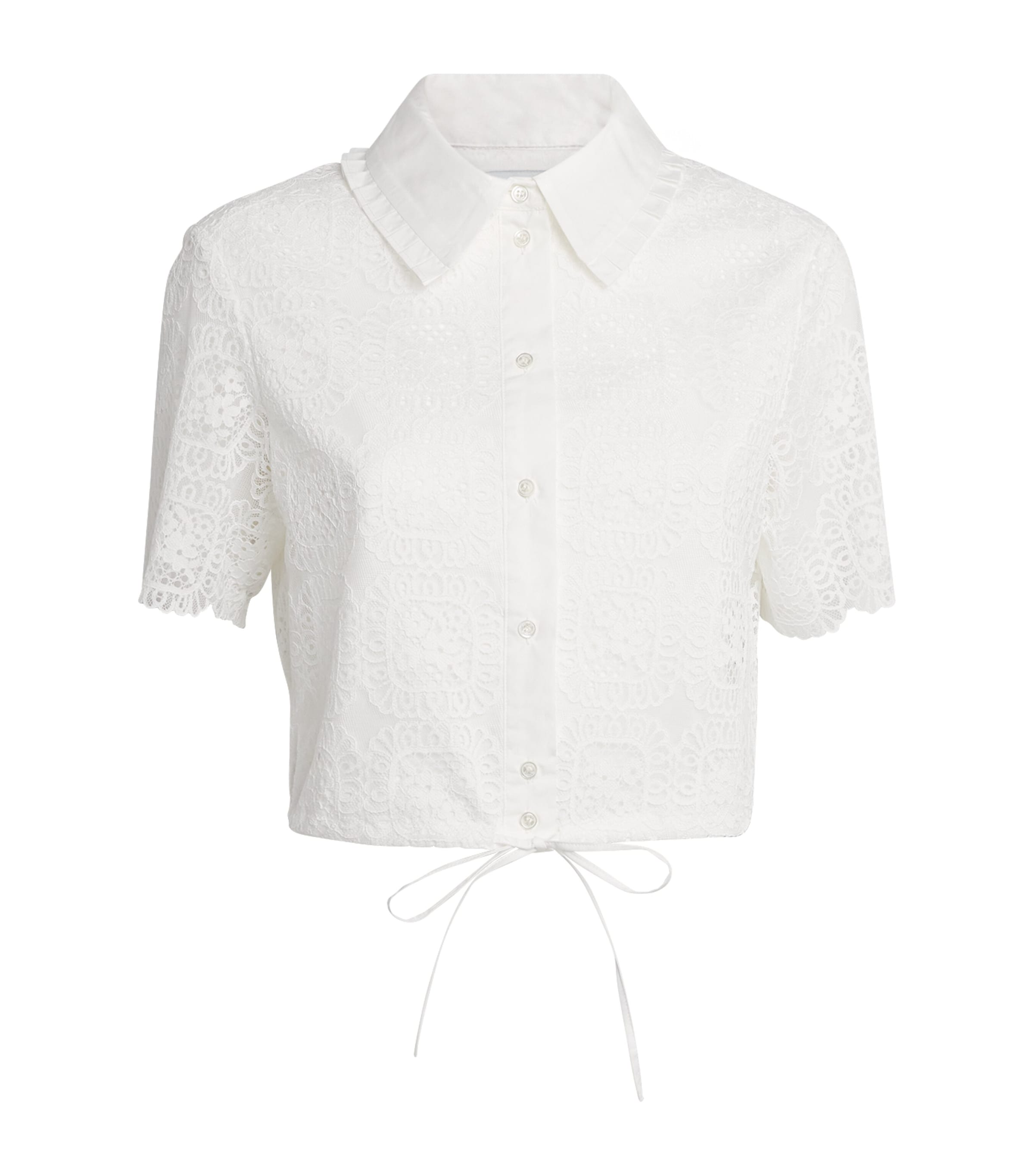 Claudie Pierlot Womens Lace Cropped Shirt White