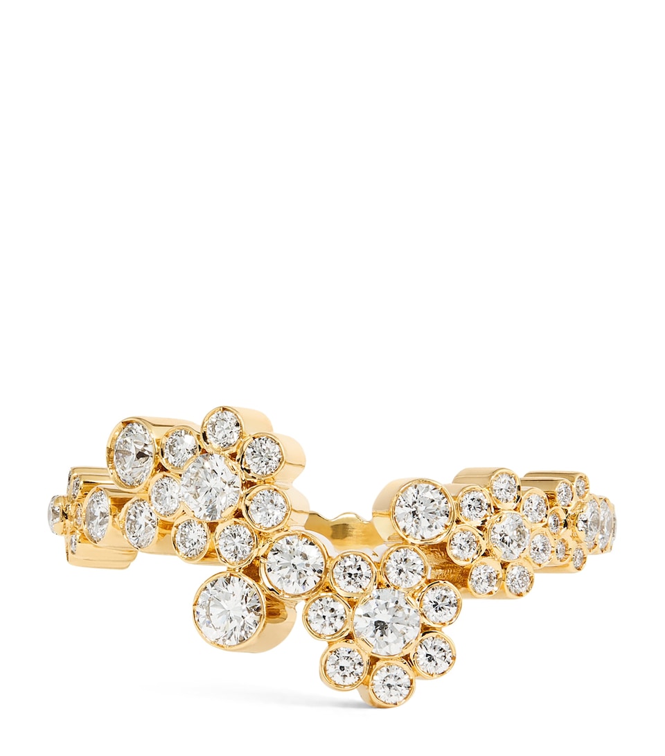 Yellow Gold and Diamond Fleur Splash Ring