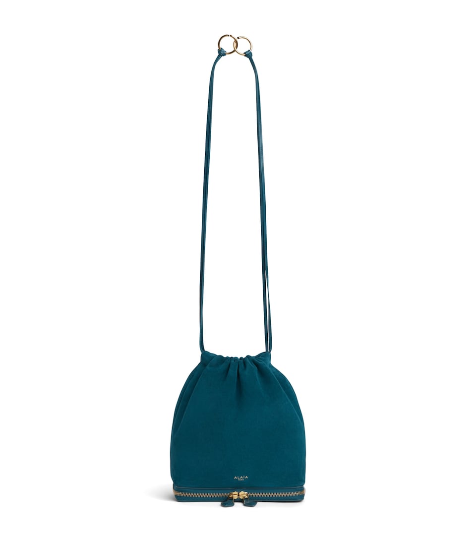 Alaïa Suede Le Ponchon Cross-Body Bag China Blue
