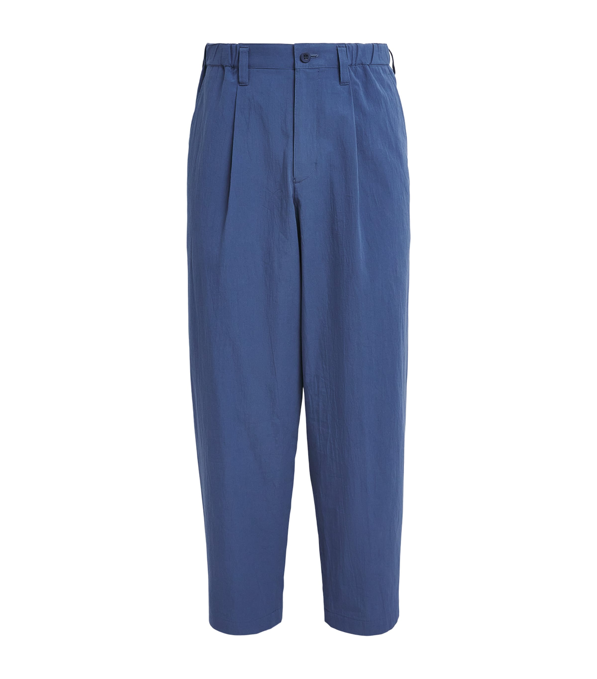 IM MEN Mens Pleated Tailored Trousers Dark Blue