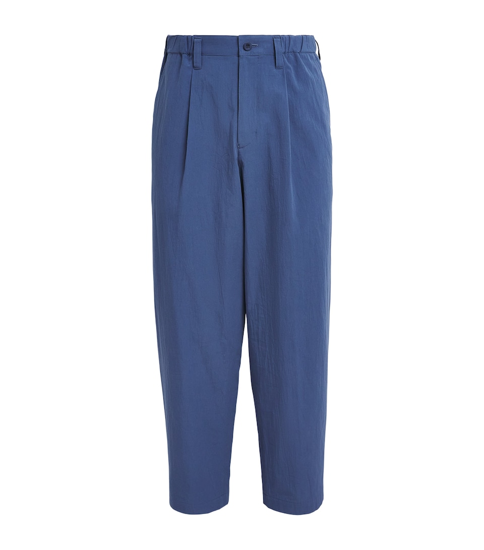 IM MEN Mens Pleated Tailored Trousers Dark Blue