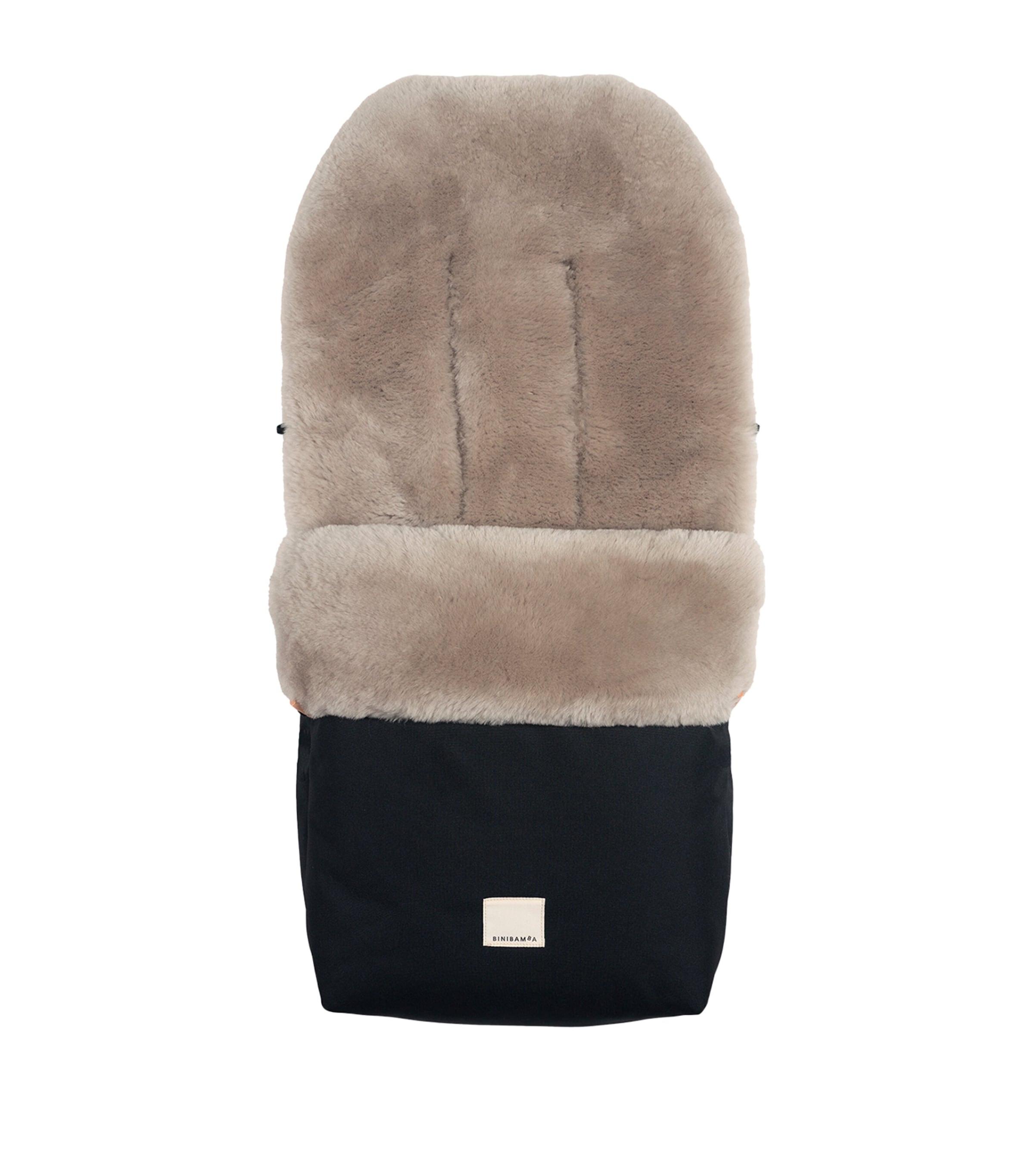 Binibamba Sheepskin-Lined Puffmuff Noir & Toast