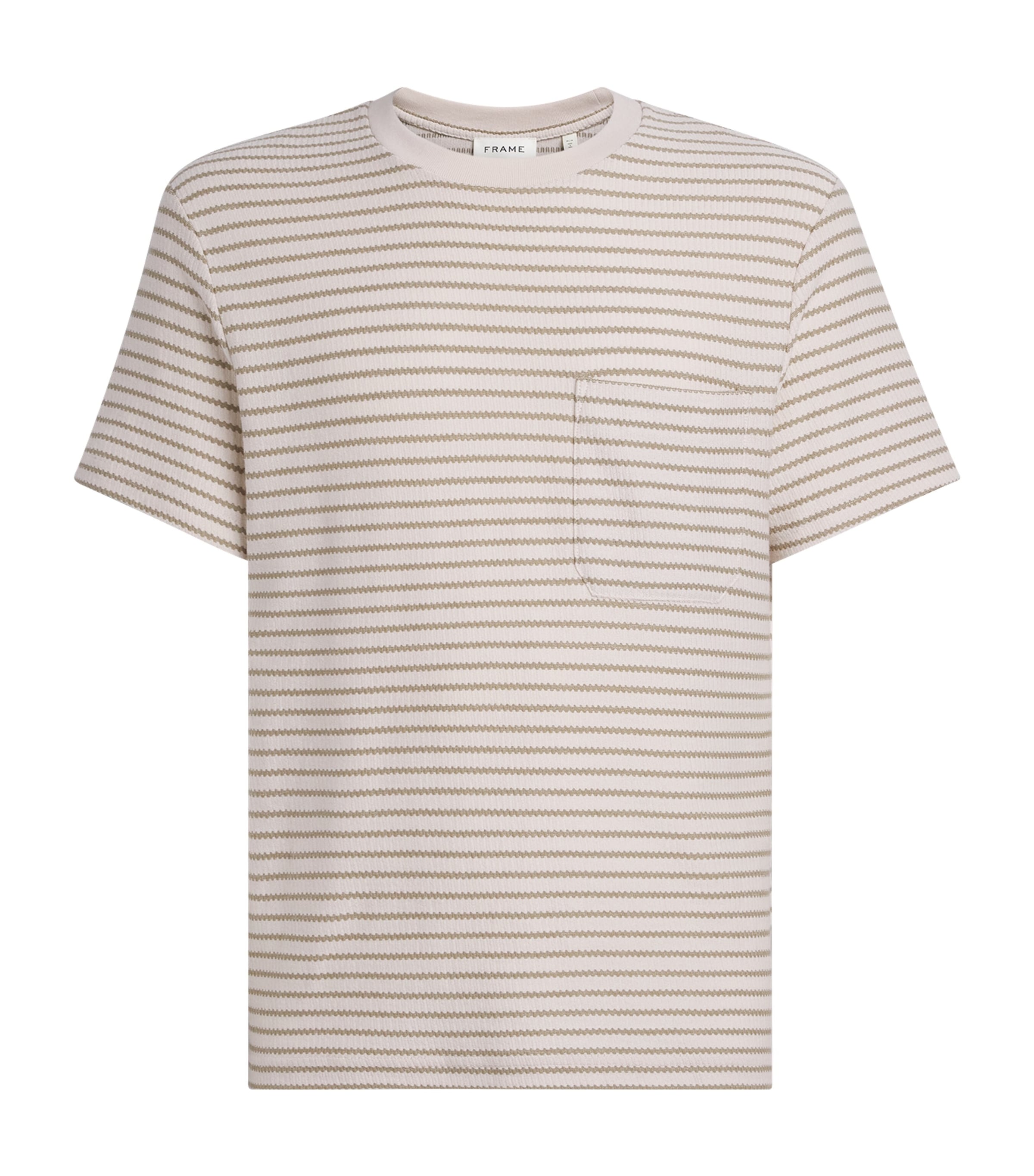 FRAME Mens Cotton Rib-Knit Stripe T-Shirt Nats