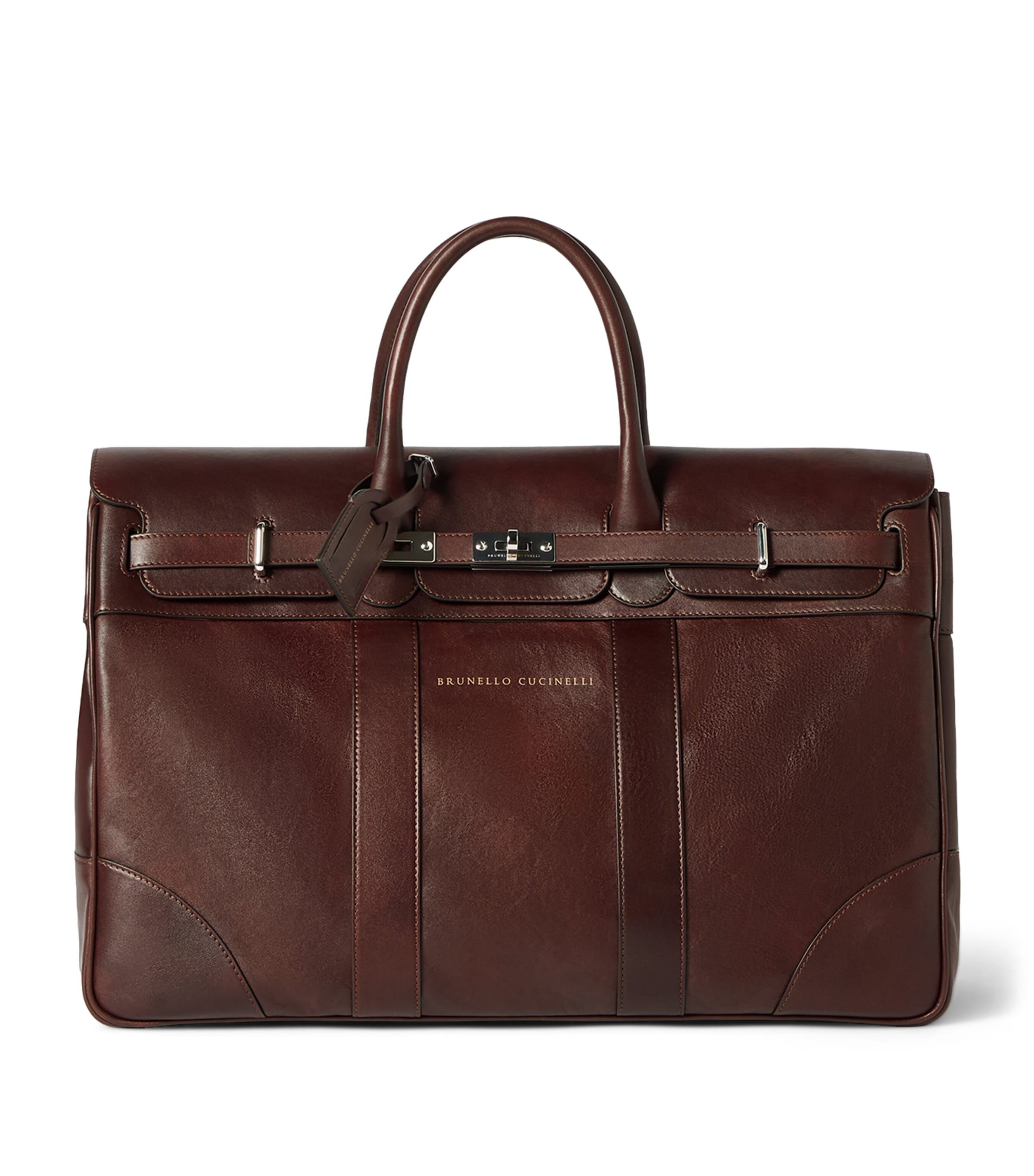 Brunello Cucinelli Leather Country Holdall Purple