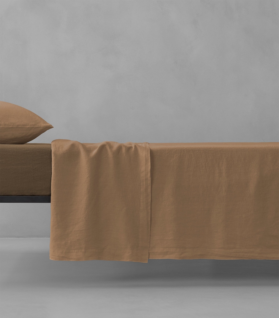Society Limonta Linen Canyon Rem Flat Sheet (270cm x 290cm) Canyon