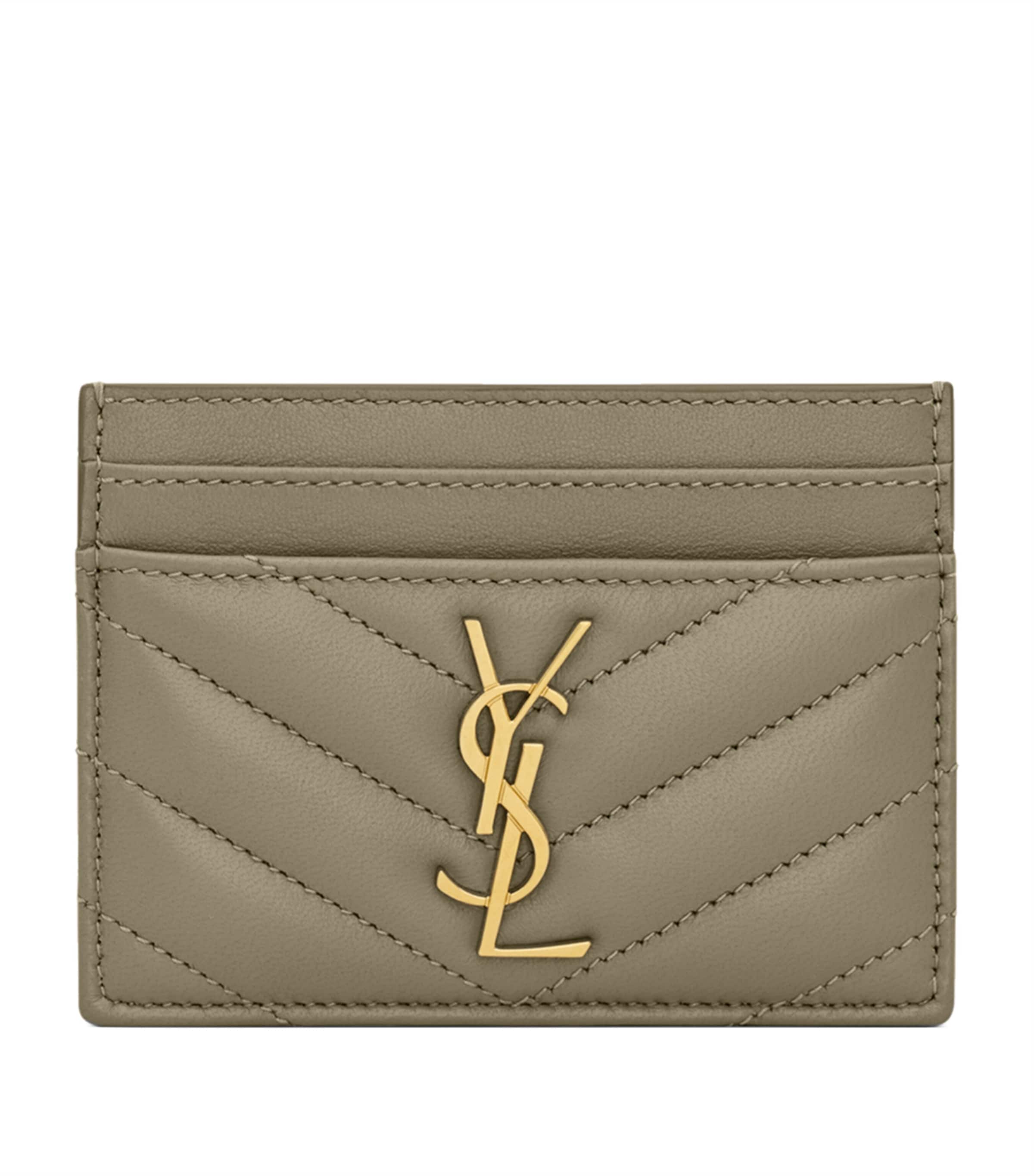 【関税＆送料込み】Saint Laurent Cassandre Card Holder Saint Laurent Tiny Cassandre Card Case in Grained Leather