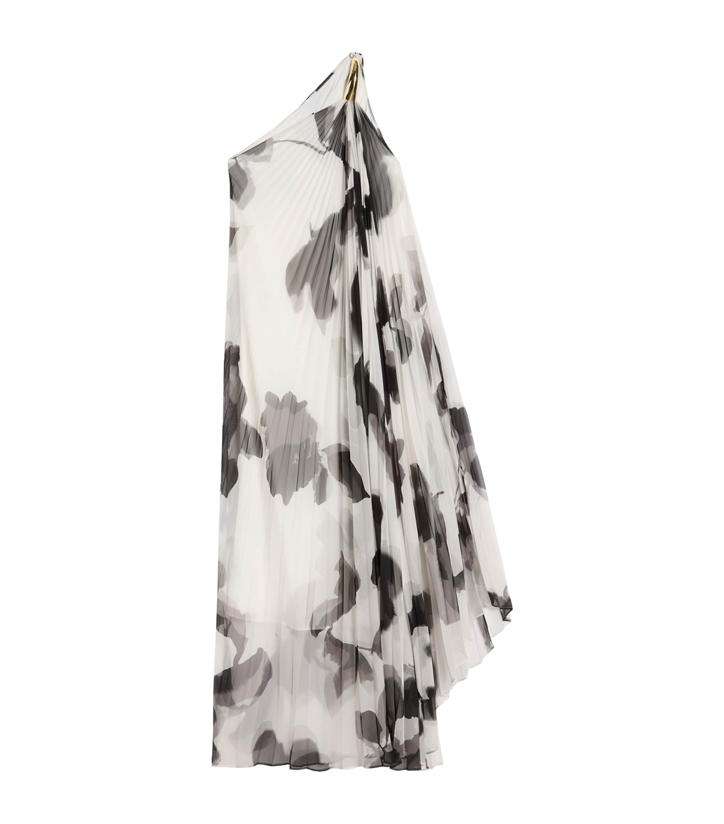 Printed One-Shoulder Maxi Dress