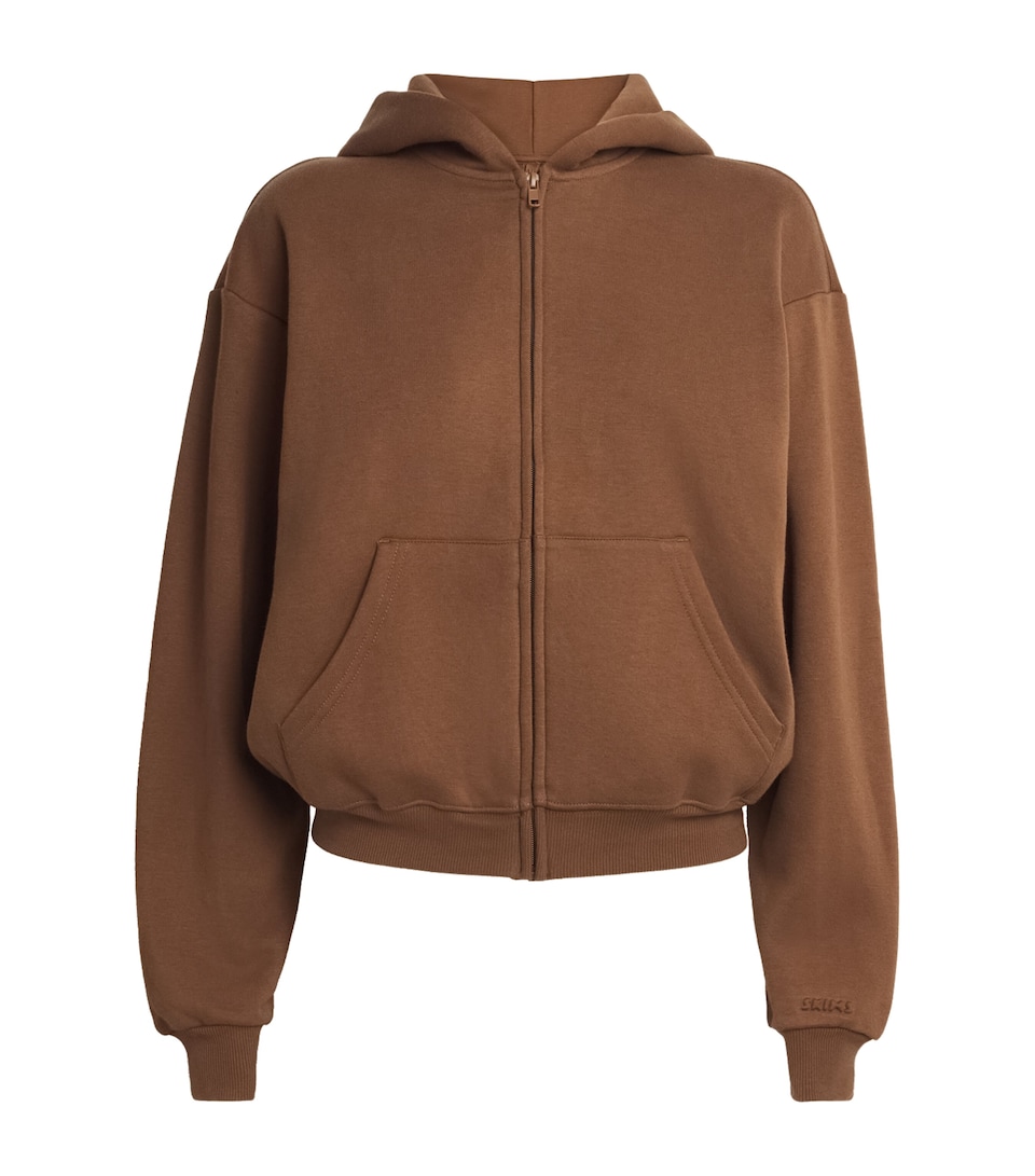 Cotton-Blend Fleece Zip-Up Hoodie