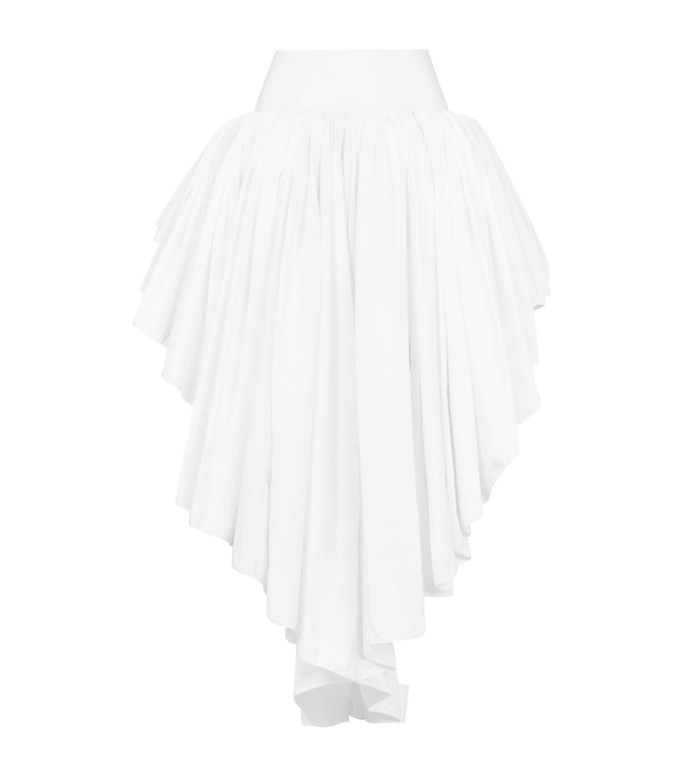 Alaïa Womens Asymmetric Maxi Skirt Blanc