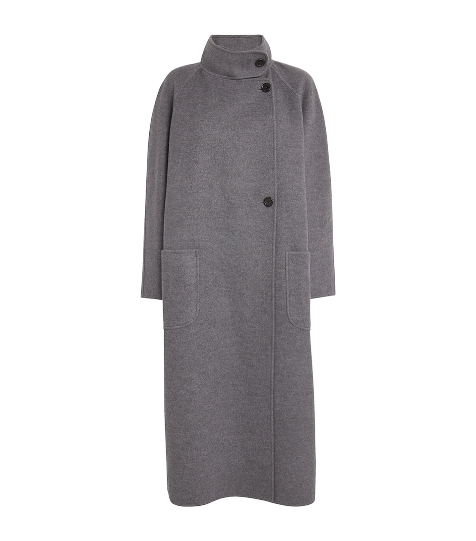 Wool-Cashmere High-Neck Overcoat
