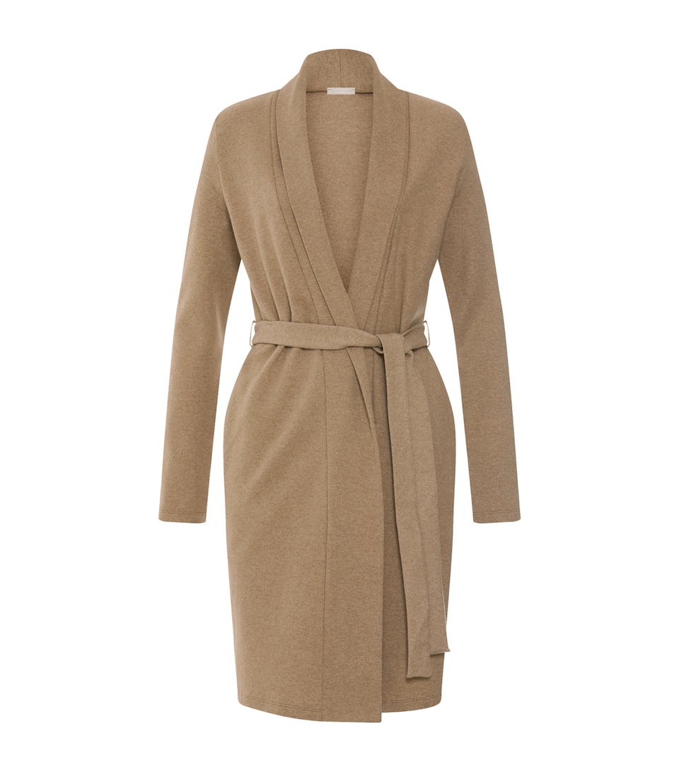 Hanro Womens Cotton-Blend Robe Desert Clay