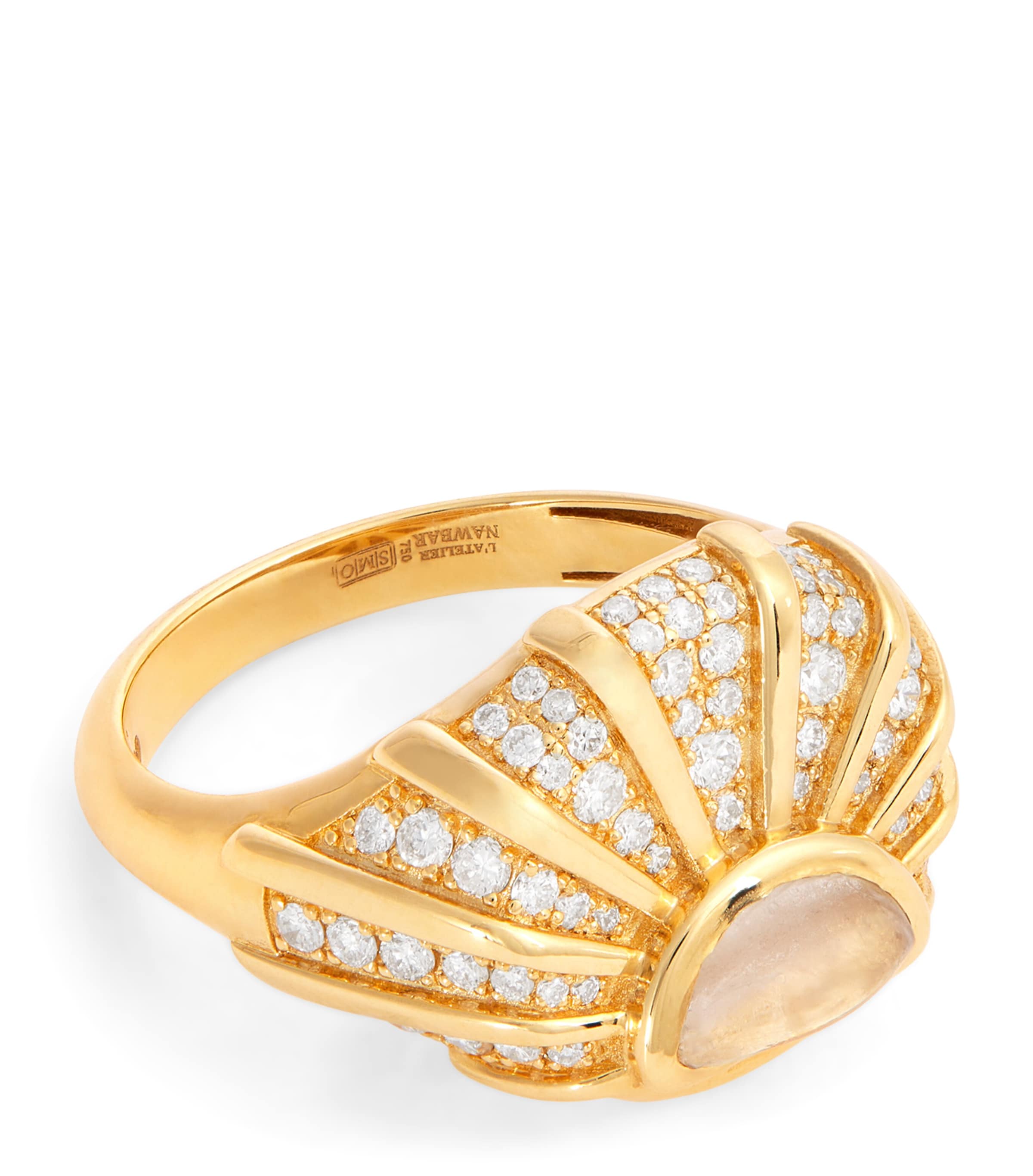 Yellow Gold, Diamond and Citrine Sun Dawn Signet Ring
