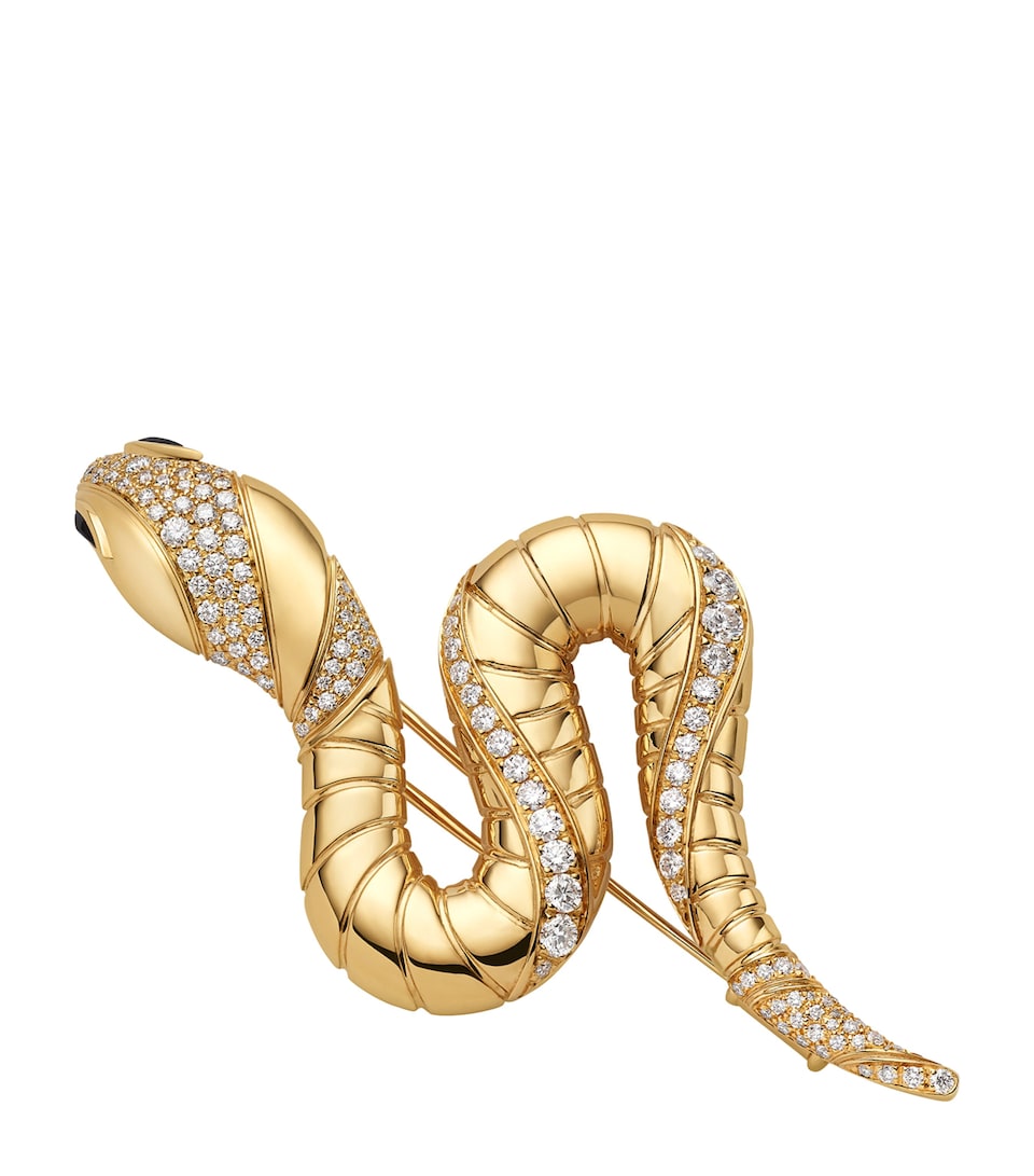 Bvlgari Yellow Gold and Diamond Serpenti Brooch Yellow Gold