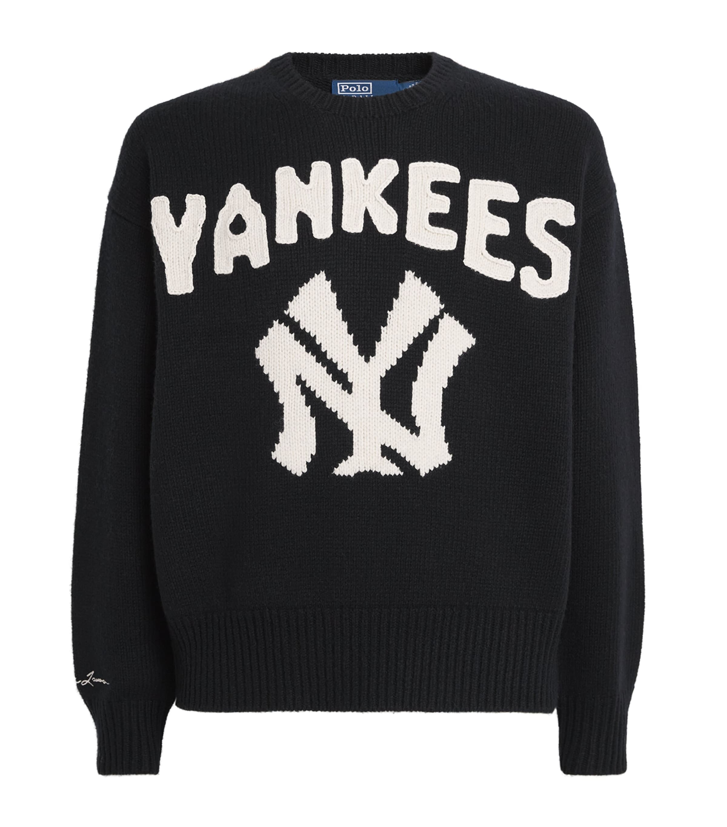 Polo Ralph Lauren Mens x Yankees Wool Logo Sweater Polo Black Multi