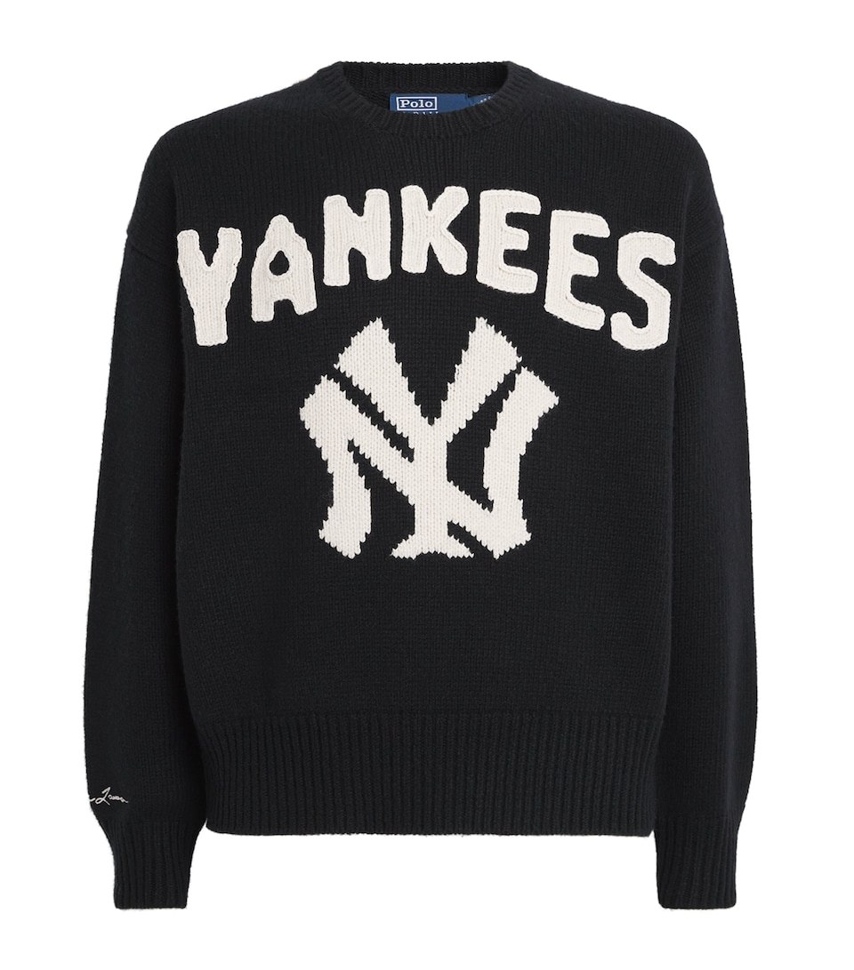 Polo Ralph Lauren Mens x Yankees Wool Logo Sweater Polo Black Multi