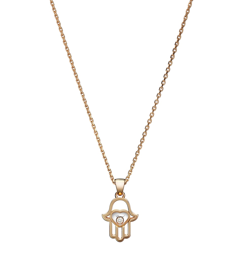 Rose Gold and Diamond Good Luck Necklace
