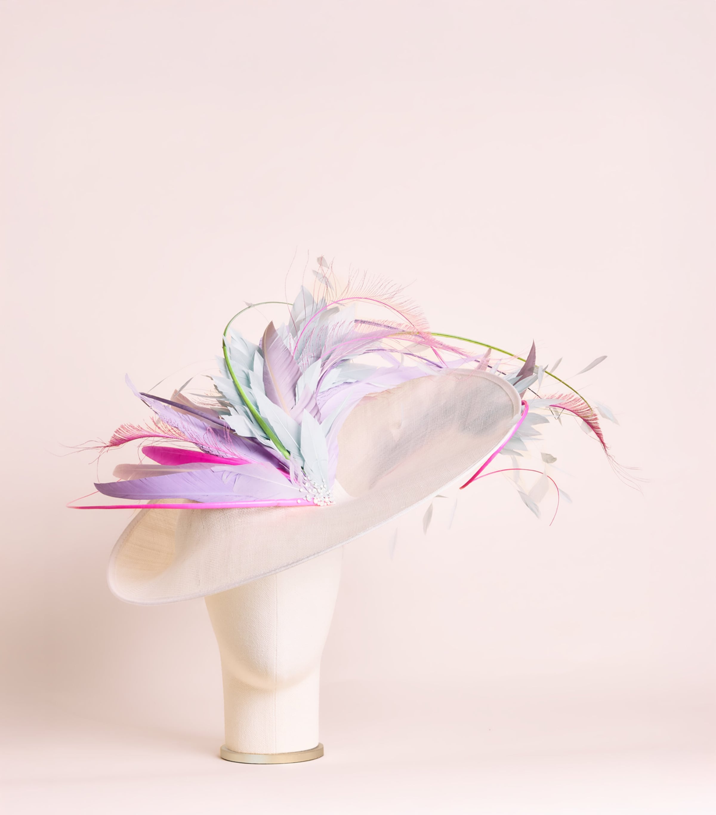 Vivien Sheriff Feather-Trim Showjumper Hat Brights