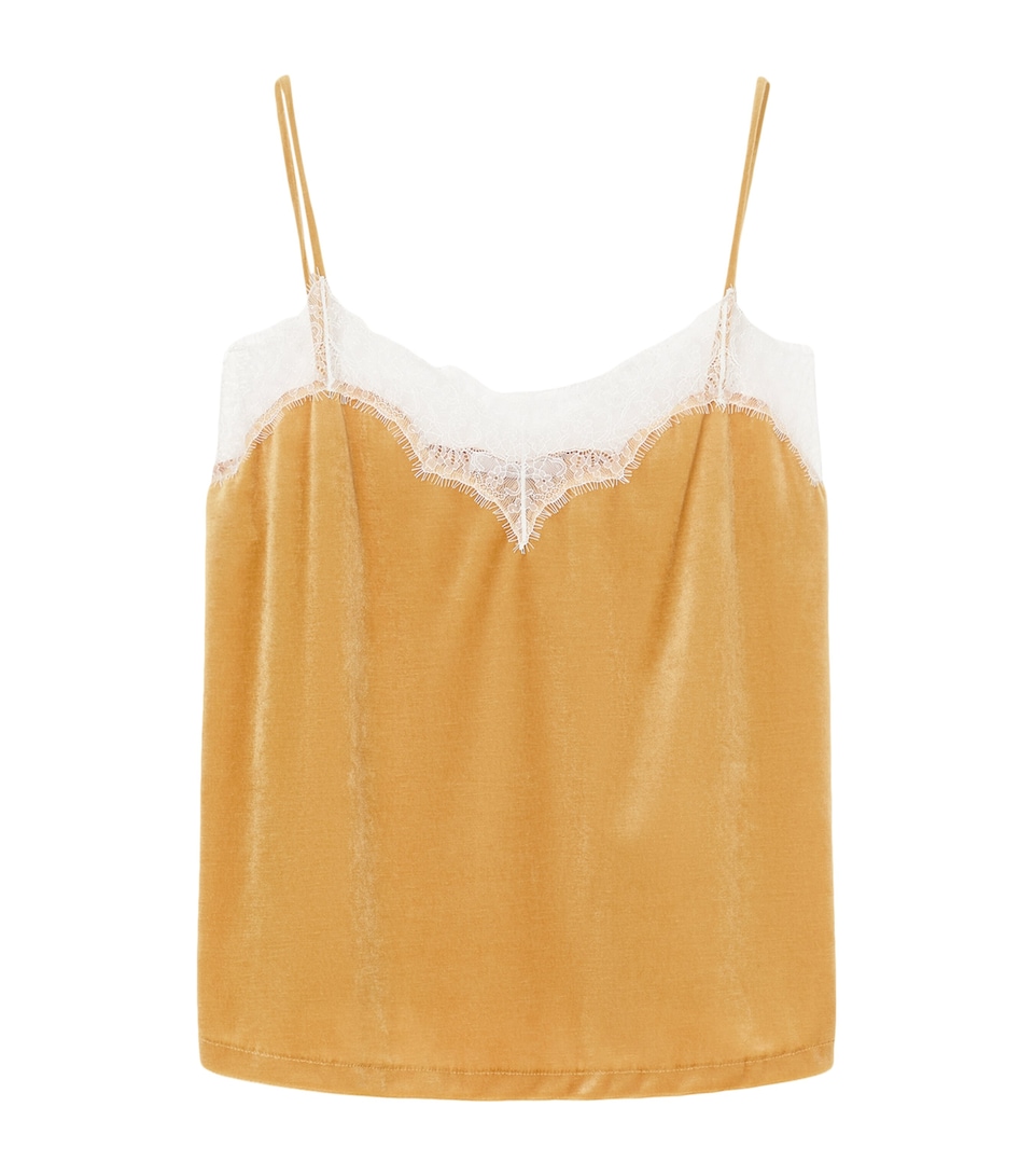 Marina Rinaldi Womens Lace-Trim Cami Top Honey