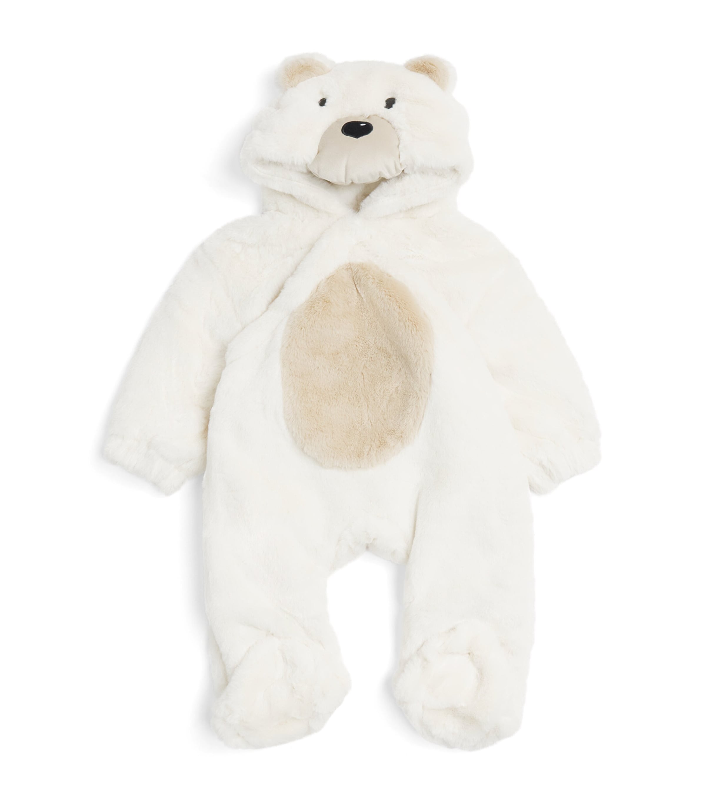 MORI Faux Fur Polar Bear Pramsuit (0-24 Months) Ecru