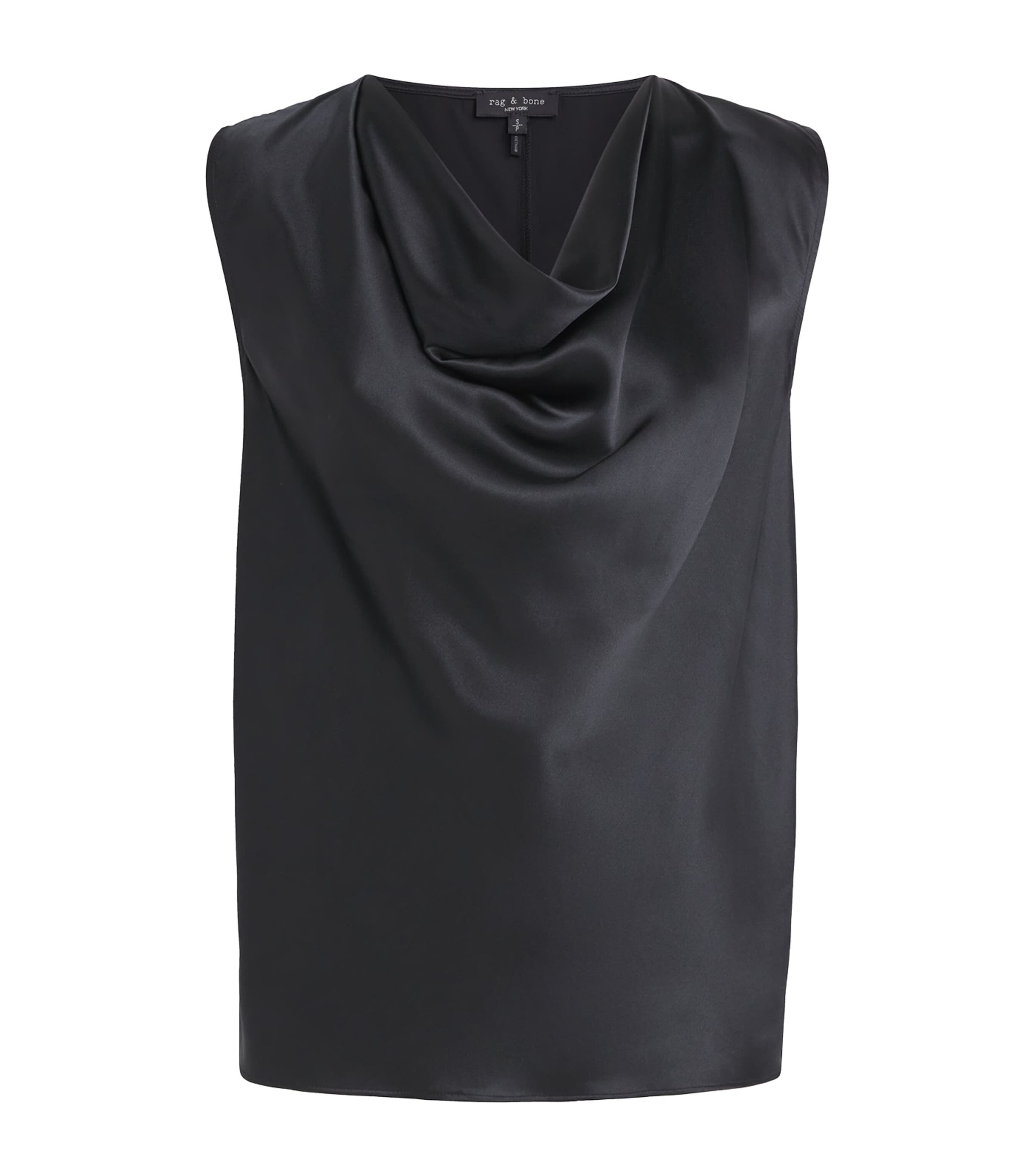 Rag & Bone Womens Silk Vinnie Top Black