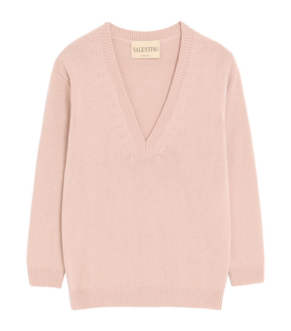 Valentino Womens Cashmere V-Neck Sweater