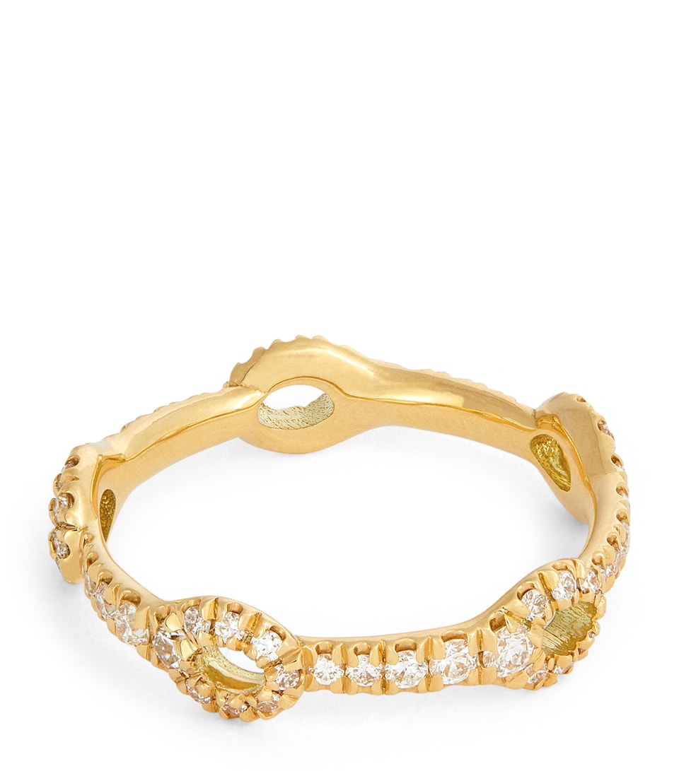 Yellow Gold and Diamond Mini Lola Needle Ring