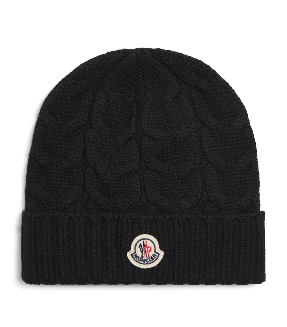 Virgin Wool Cable-Knit Beanie