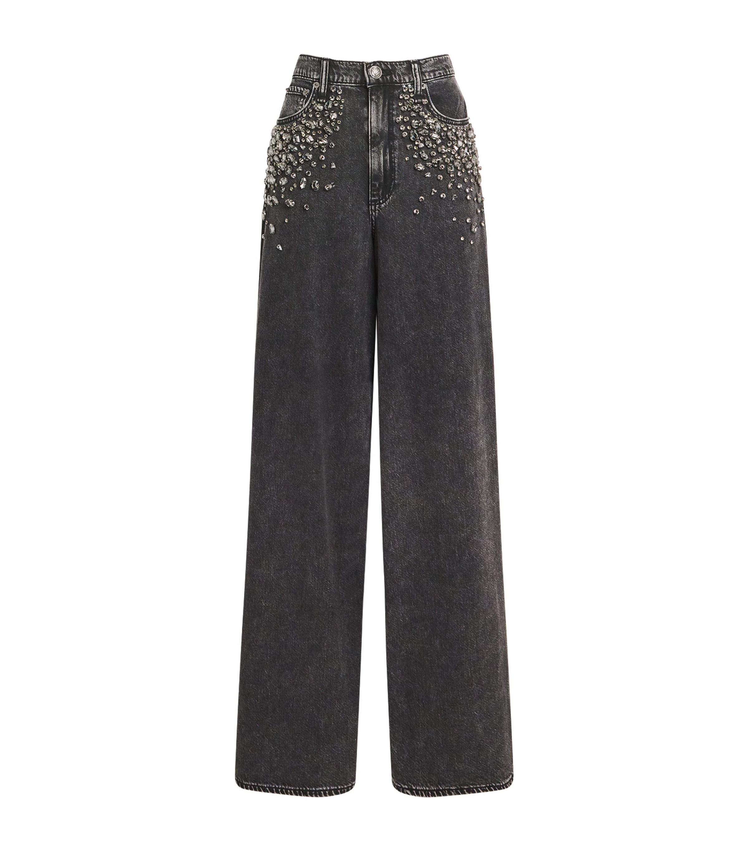 Embellished Sofie Wide-Leg Jeans