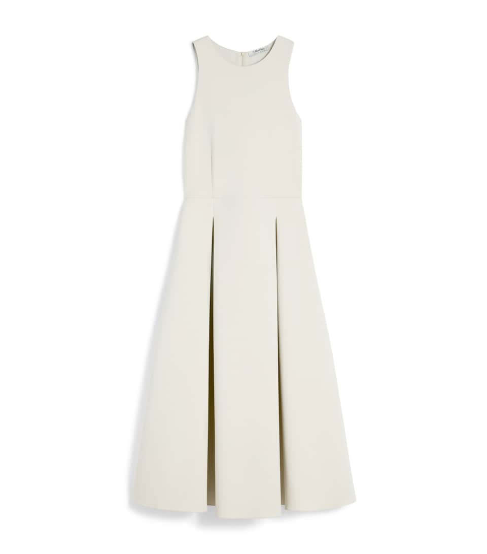 Cotton-Blend Pleated Midi Dress
