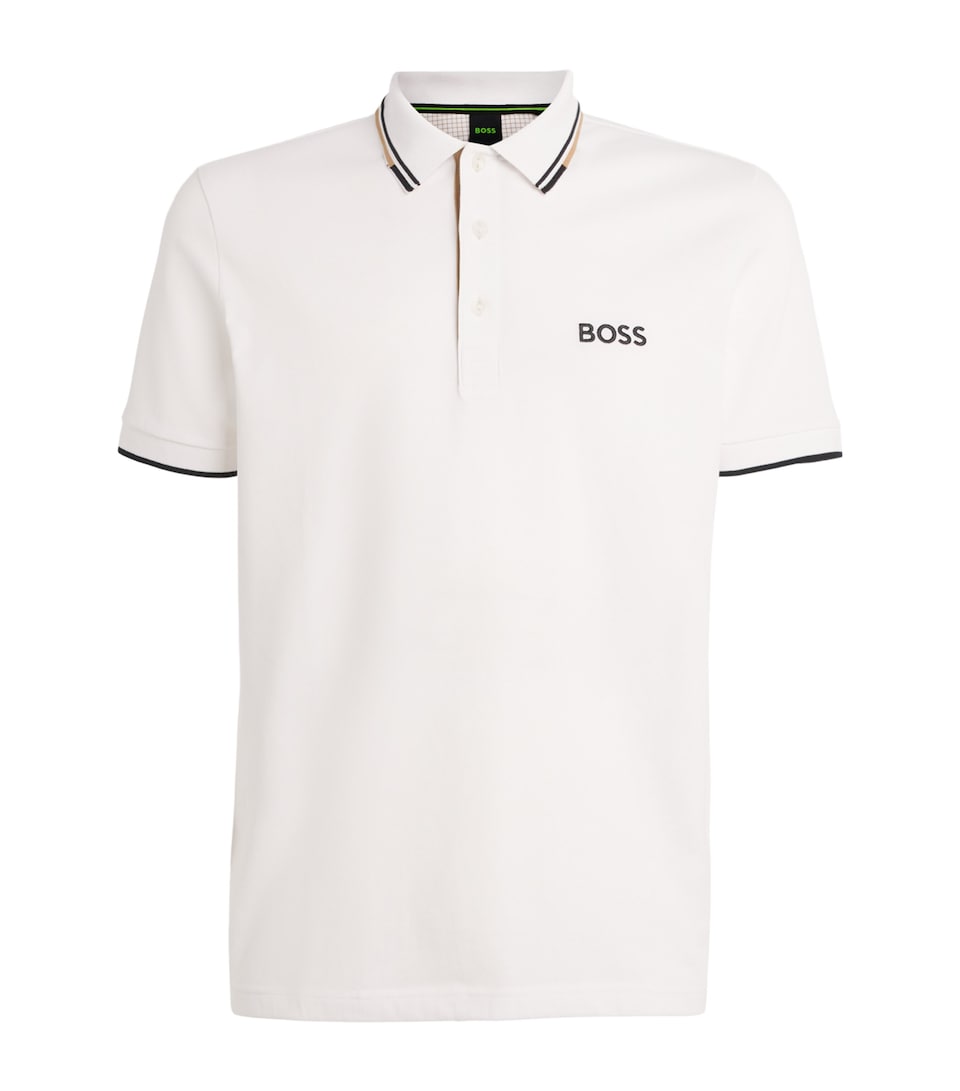 BOSS Mens Cotton-Blend Paddy Polo Shirt Natural