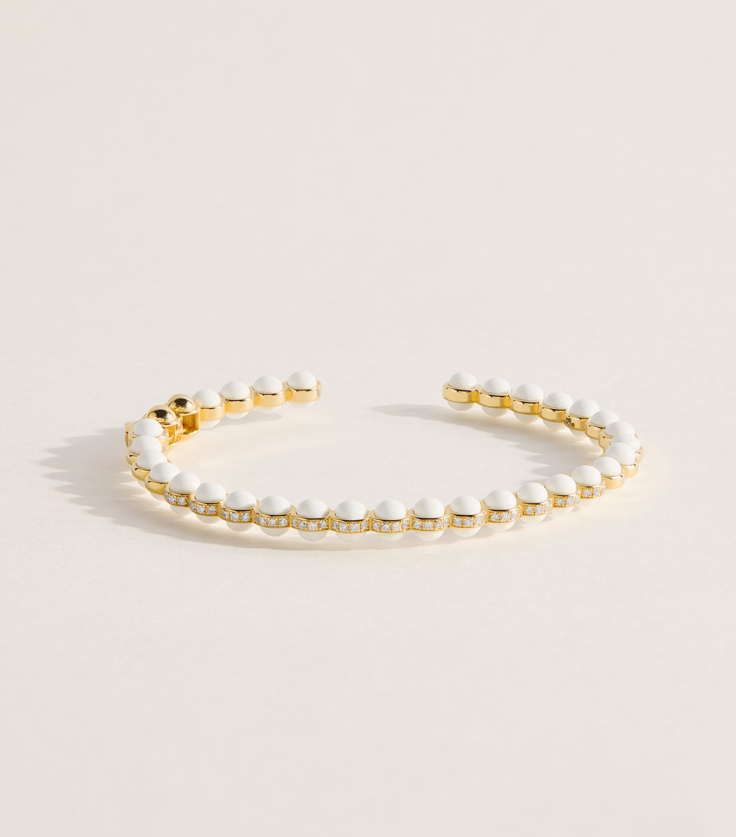 L'ATELIER NAWBAR Small Yellow Gold, Diamond and Enamel Atoms Bangle Yellow Gold