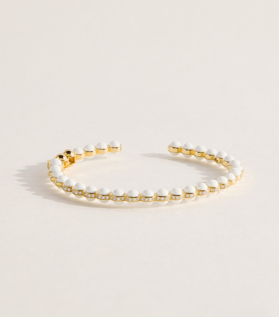 L'ATELIER NAWBAR Small Yellow Gold, Diamond and Enamel Atoms Bangle Yellow Gold
