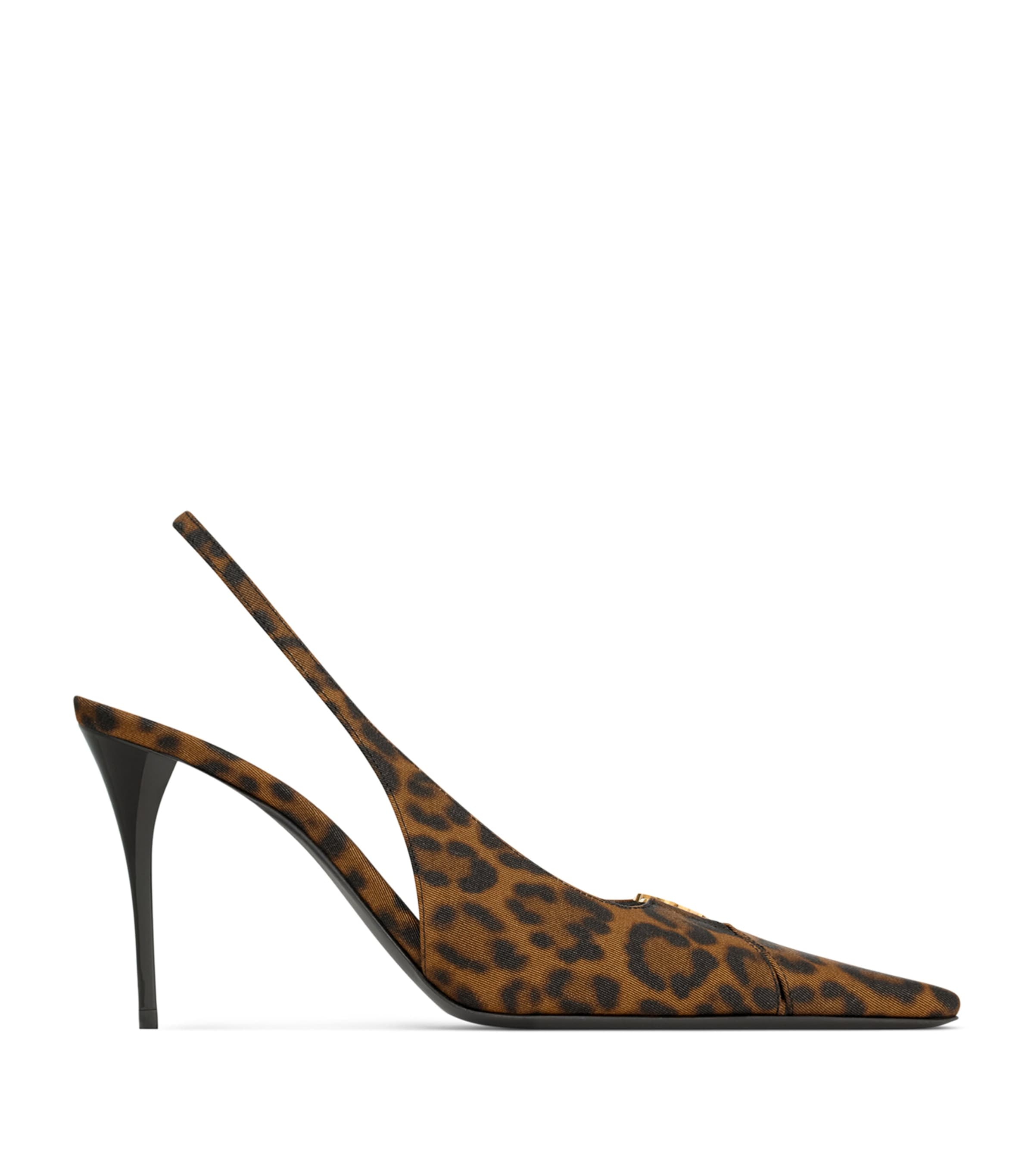 Saint Laurent Leopard Print Babylone Slingback Pumps 90