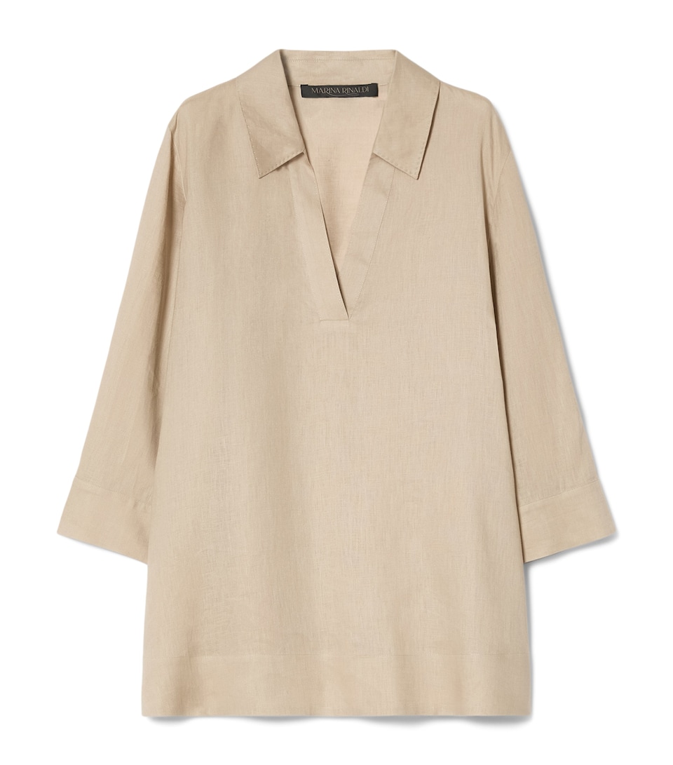 Marina Rinaldi Womens Linen Tunic Beige