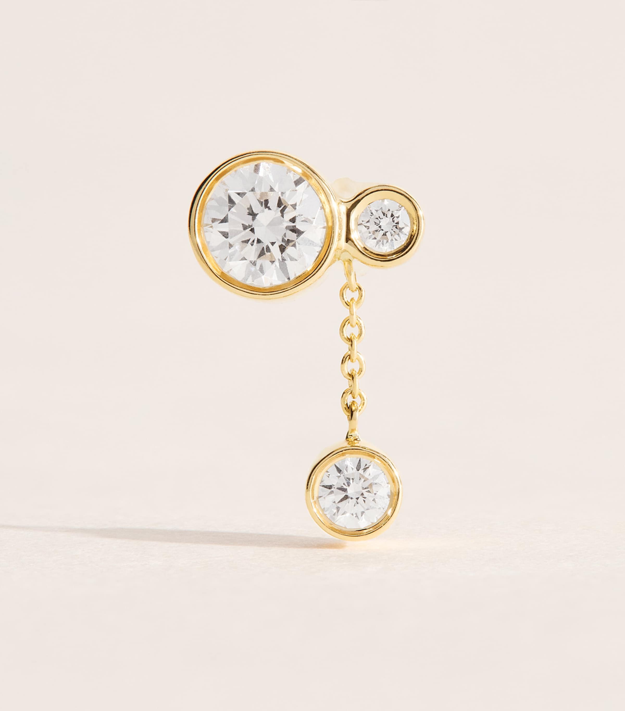 Sophie Bille Brahe Yellow Gold and Diamond Lou Single Earring Yellow Gold