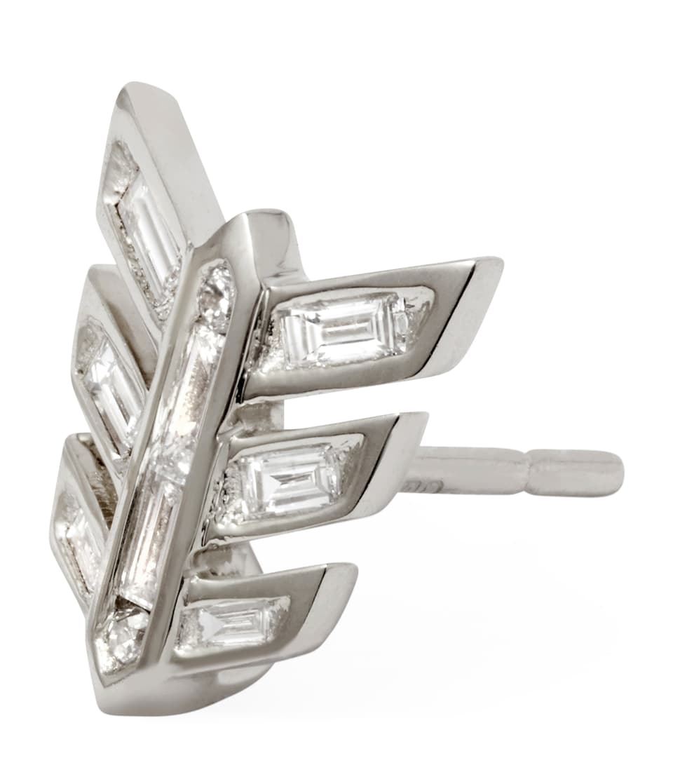 White Gold and Diamond Flight Stud Earrings