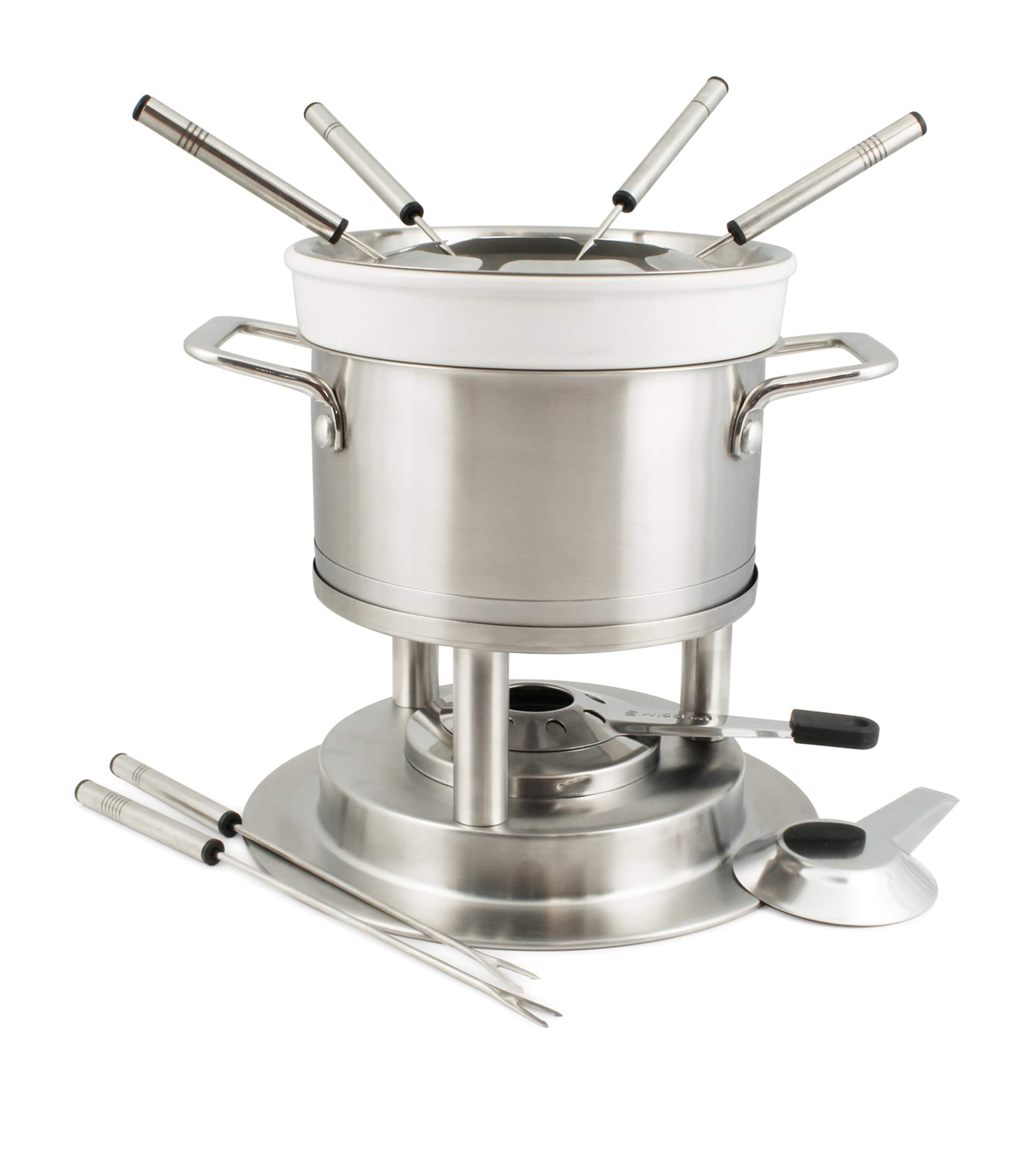 SWISSMAR Stainless Steel Basel 11-Piece Fondue Set Stainless Steel