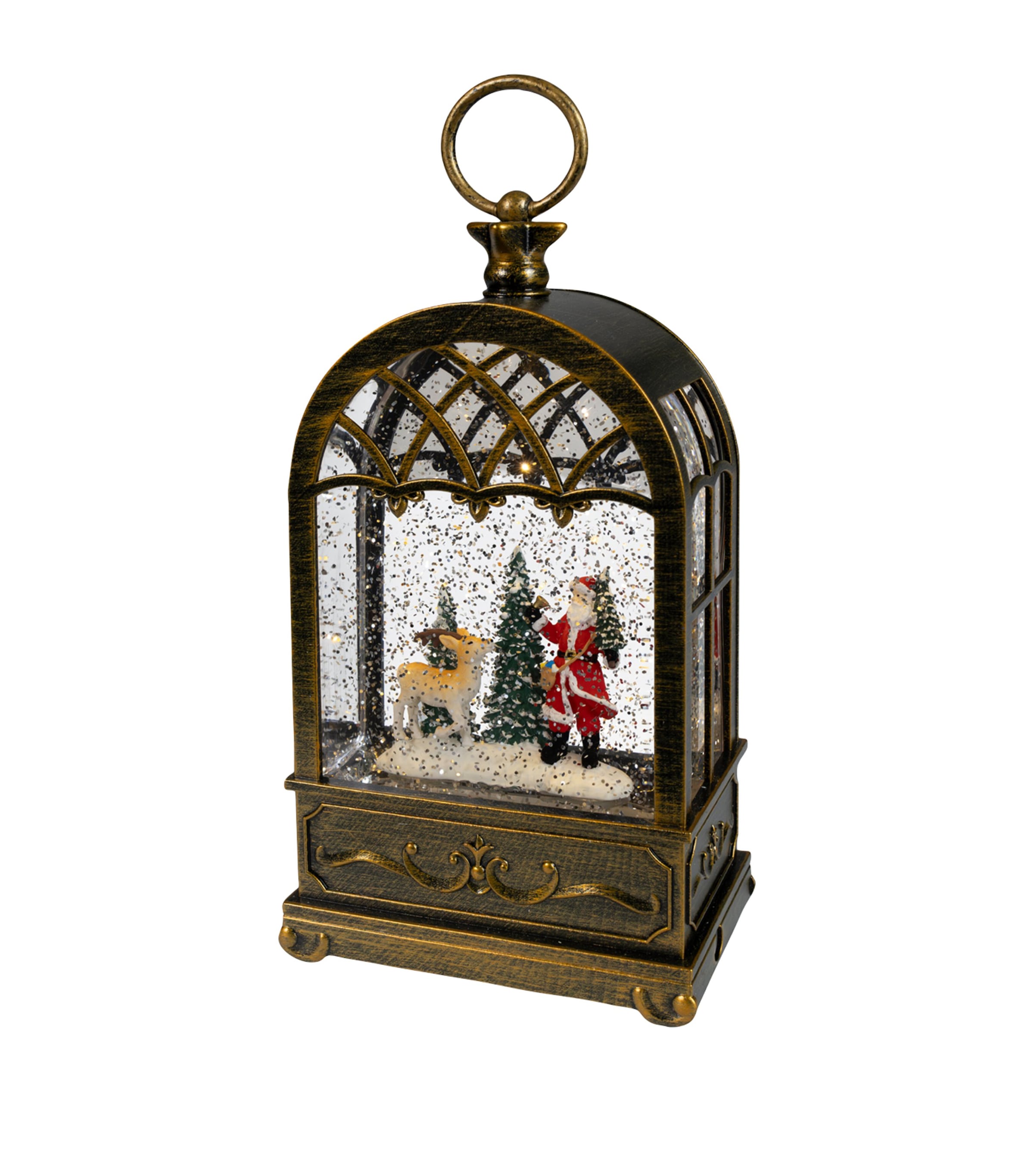 Harrods Father Christmas and Tree Snow Globe Dark Brown/wrm White