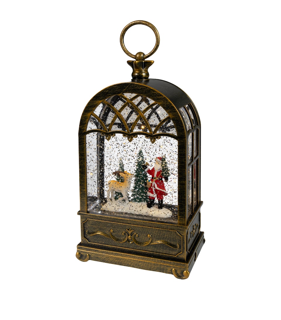 Harrods Father Christmas and Tree Snow Globe Dark Brown/wrm White