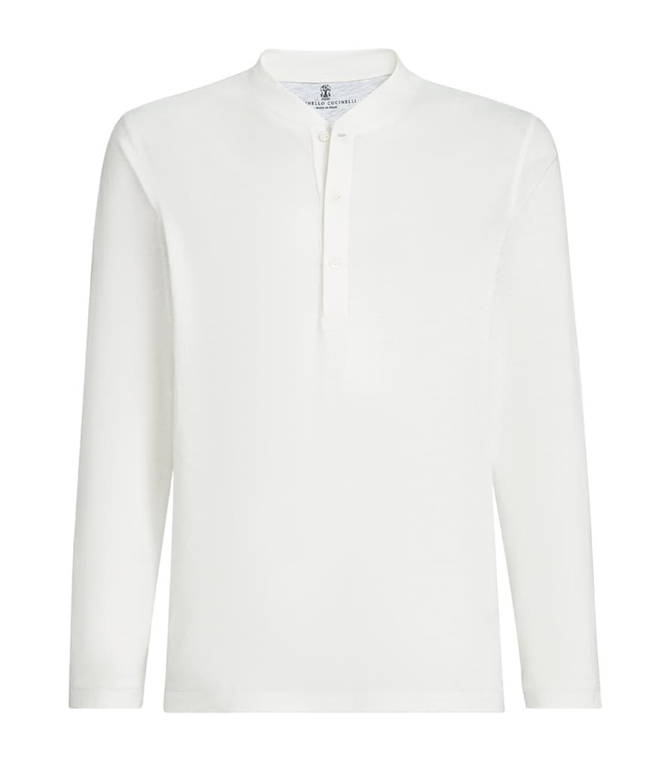 Brunello Cucinelli Mens Linen-Cotton Long-Sleeve T-Shirt