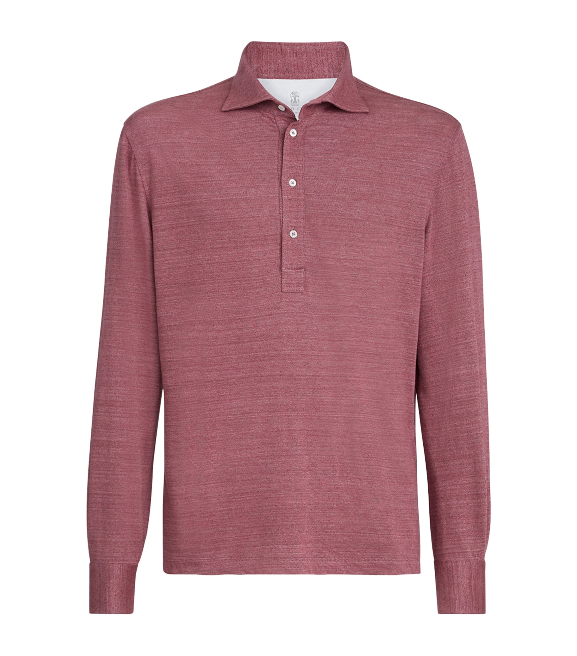 Brunello Cucinelli Mens Linen-Cotton Jersey Polo Shirt