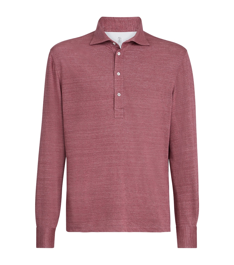 Brunello Cucinelli Mens Linen-Cotton Jersey Polo Shirt