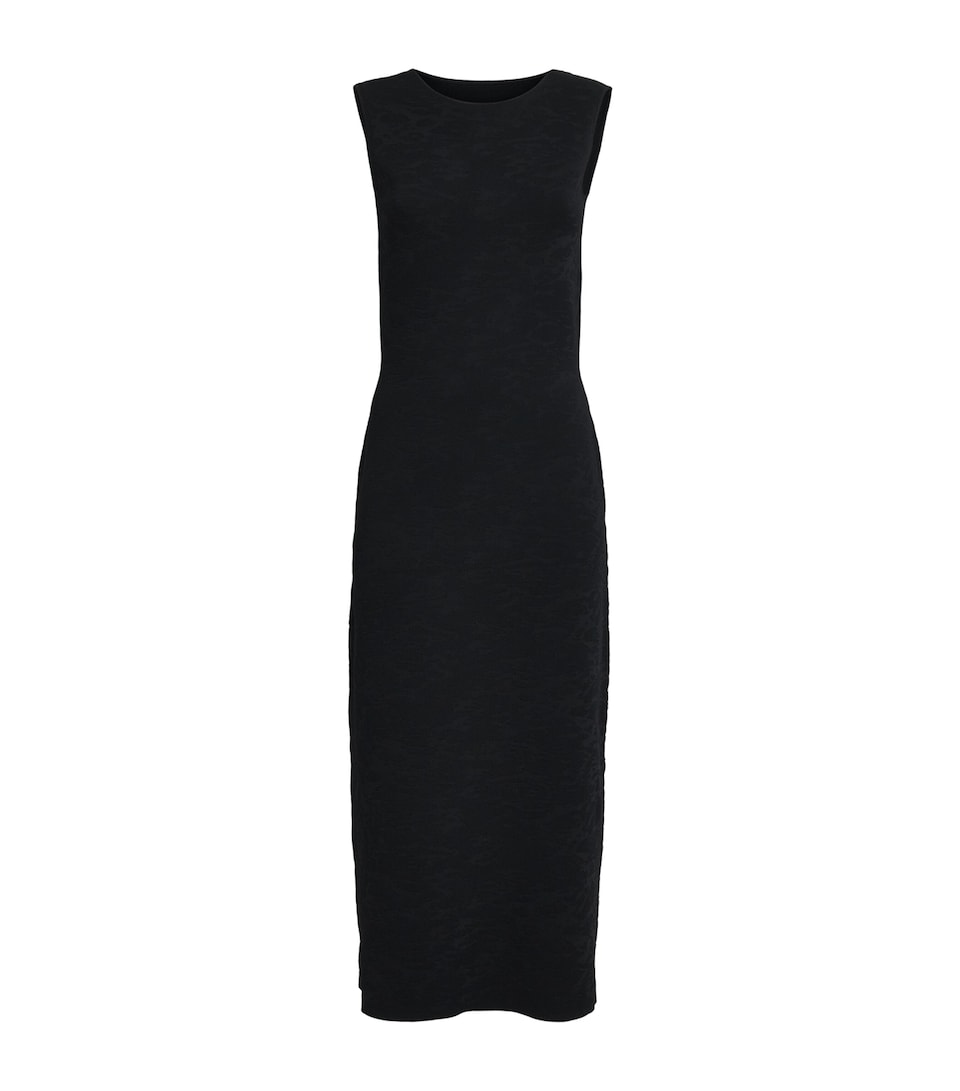 Joseph Womens Milano Knit Jacquard Orosia Midi Dress Black