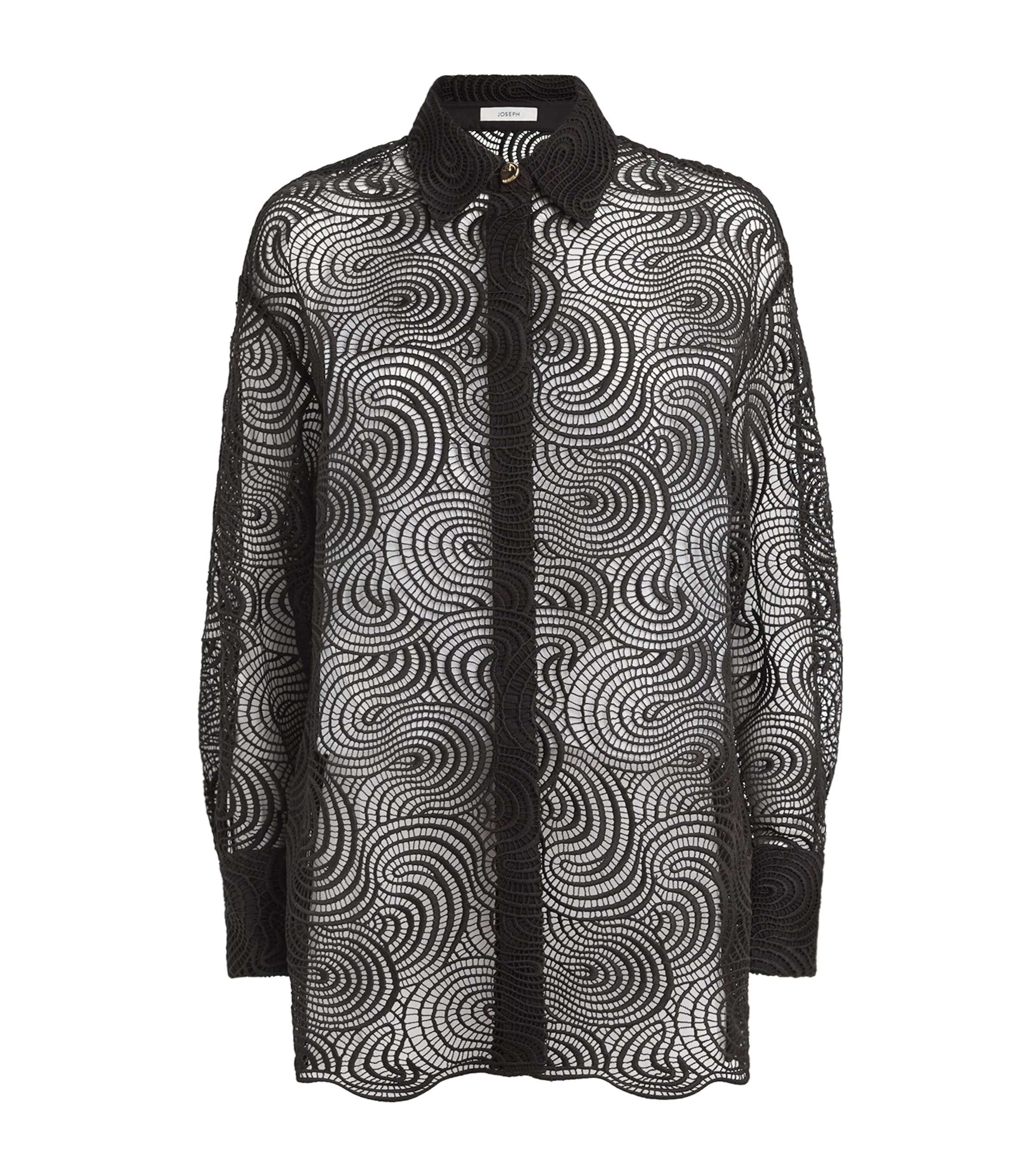 Joseph Womens Corded Lace Nyla Blouse Cocoa