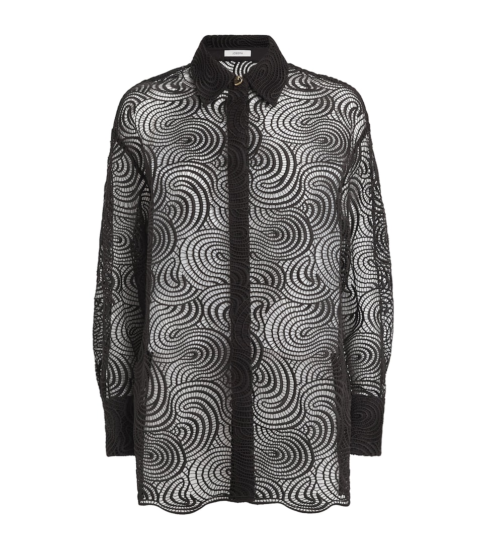Joseph Womens Corded Lace Nyla Blouse Cocoa
