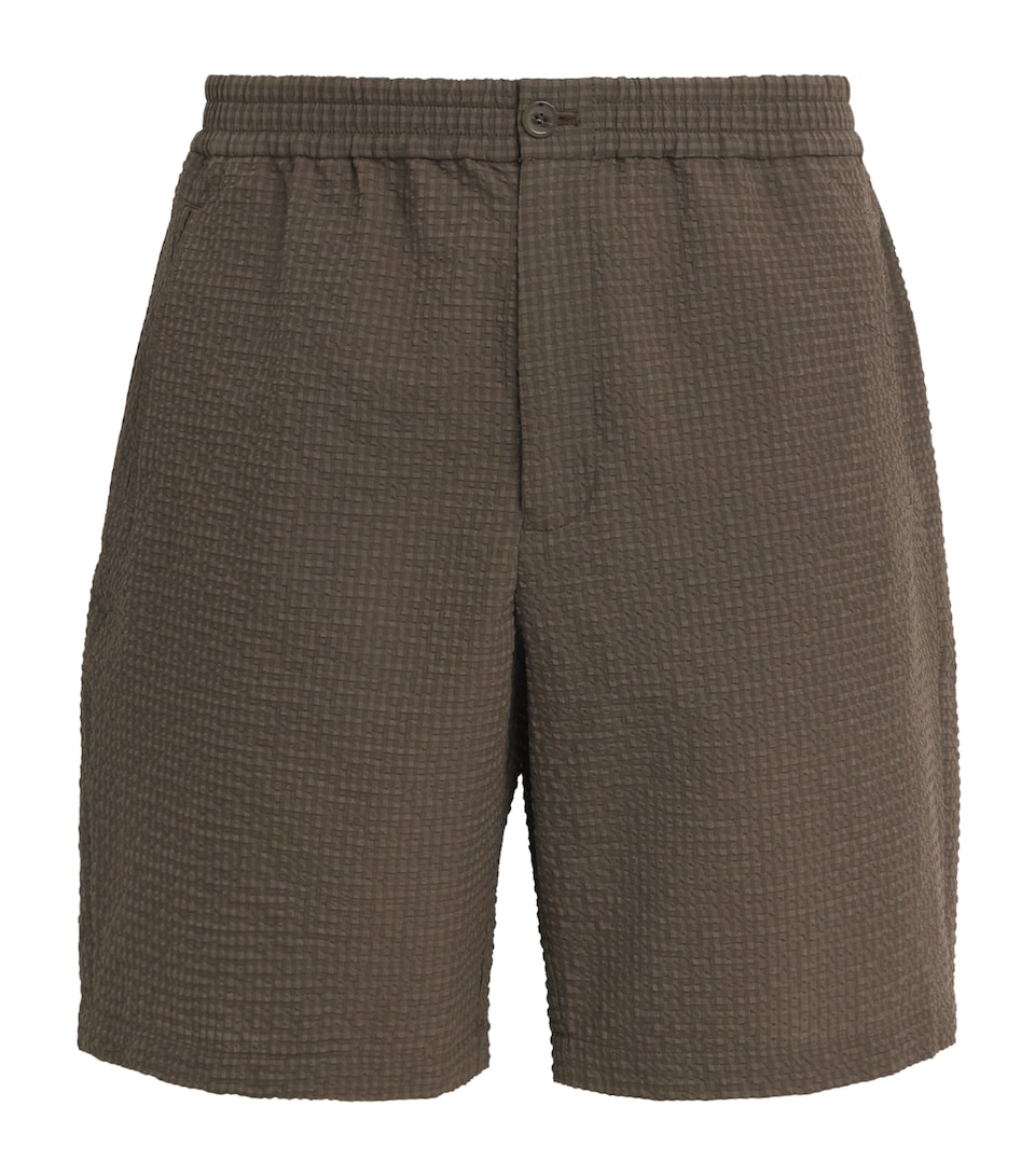 Emporio Armani Mens Seersucker Bermuda Shorts