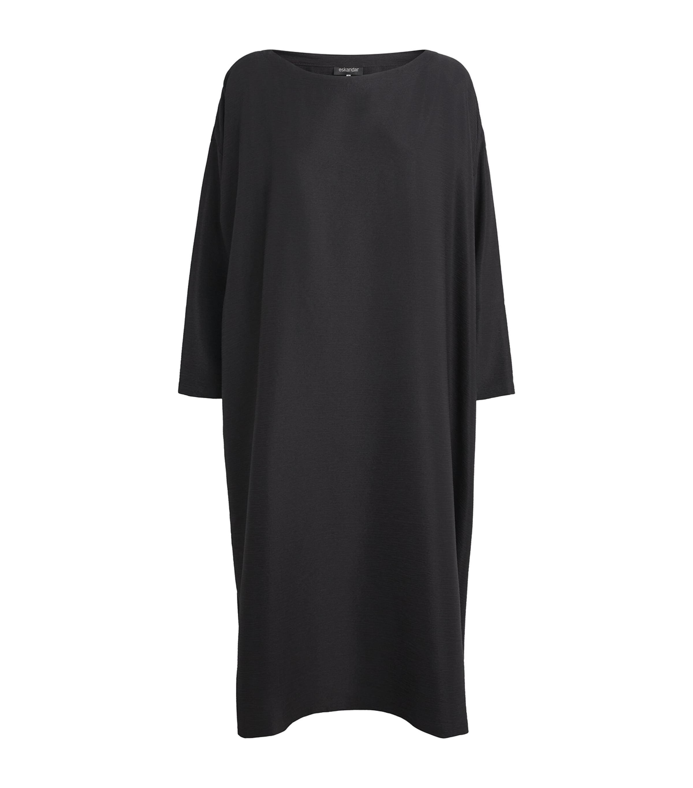 Eskandar Womens Silk Plissé Midi Dress Espresso