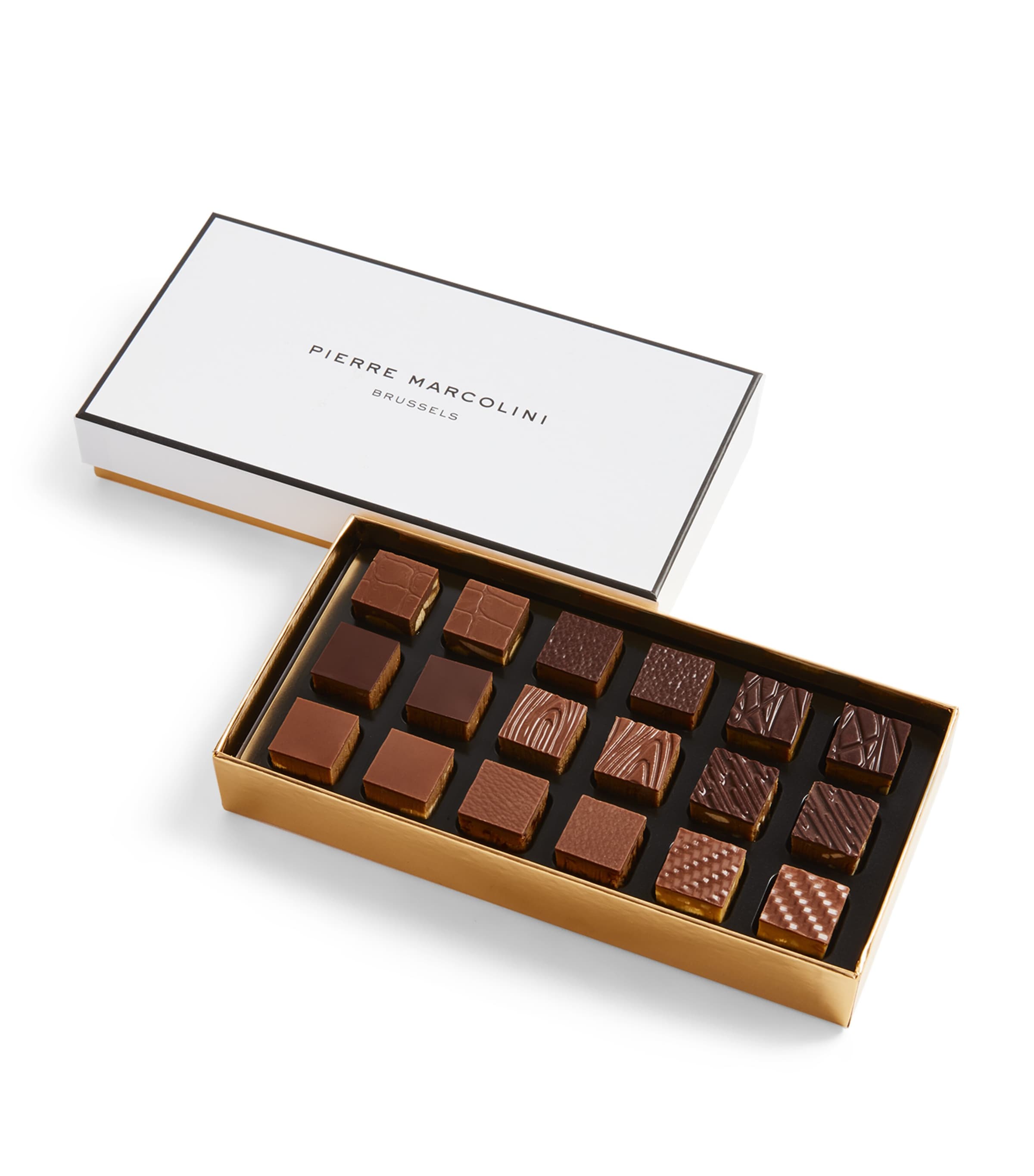 Pierre Marcolini Pralinés Anciens d’Aujourd’Hui 18-Piece Selection Box (117g) Black